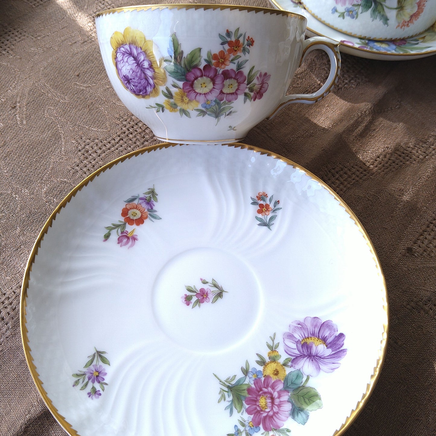 1930年代～1960年代のRoyalCopenhagenサクソンフラワーのモーニングカップソーサー/SaxonFlowerMorningCupSaucer