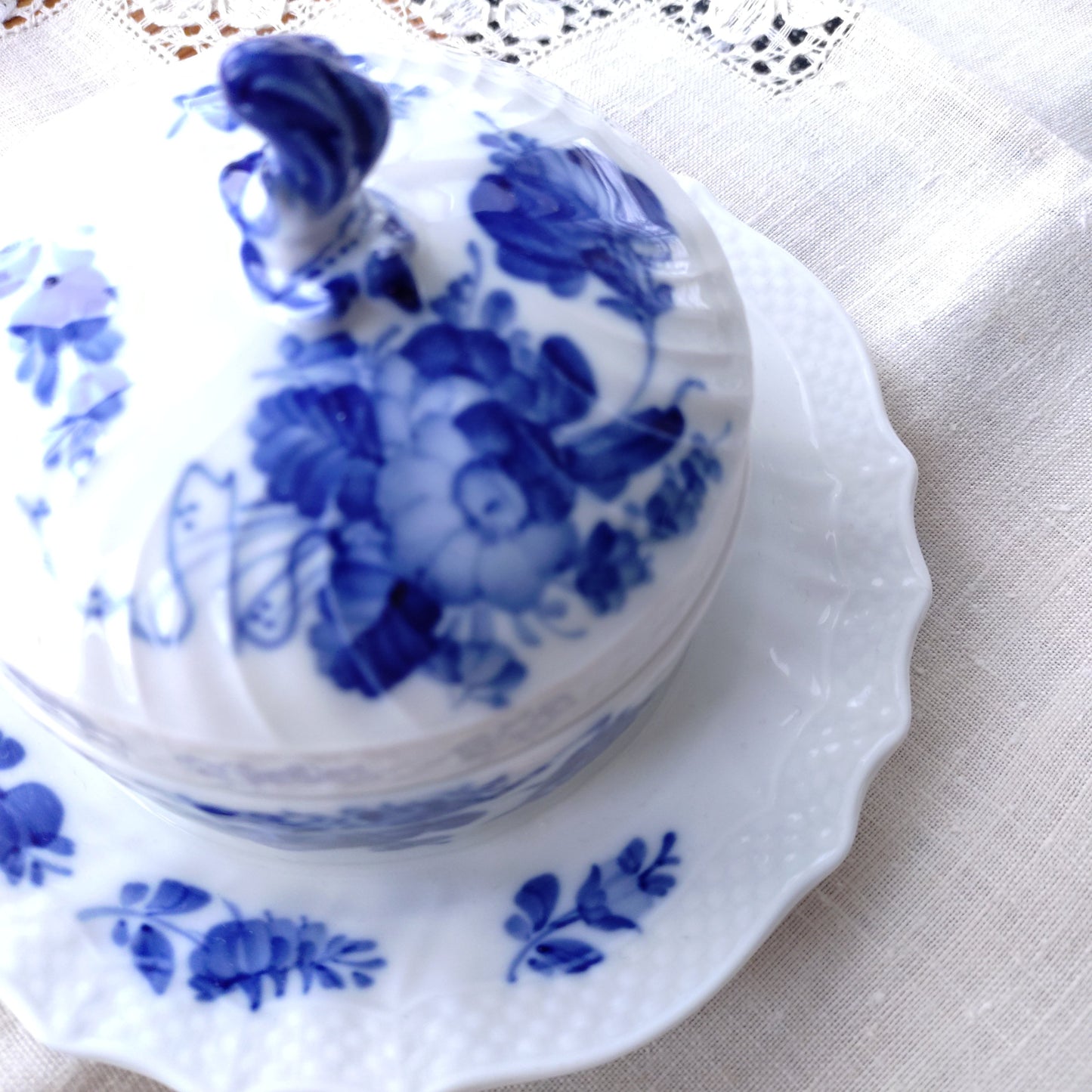1967/1968年RoyalCopenhagenブルーフラワーカーブのバターケース/バターディッシュ直径約17.5㎝D/Butter dish
