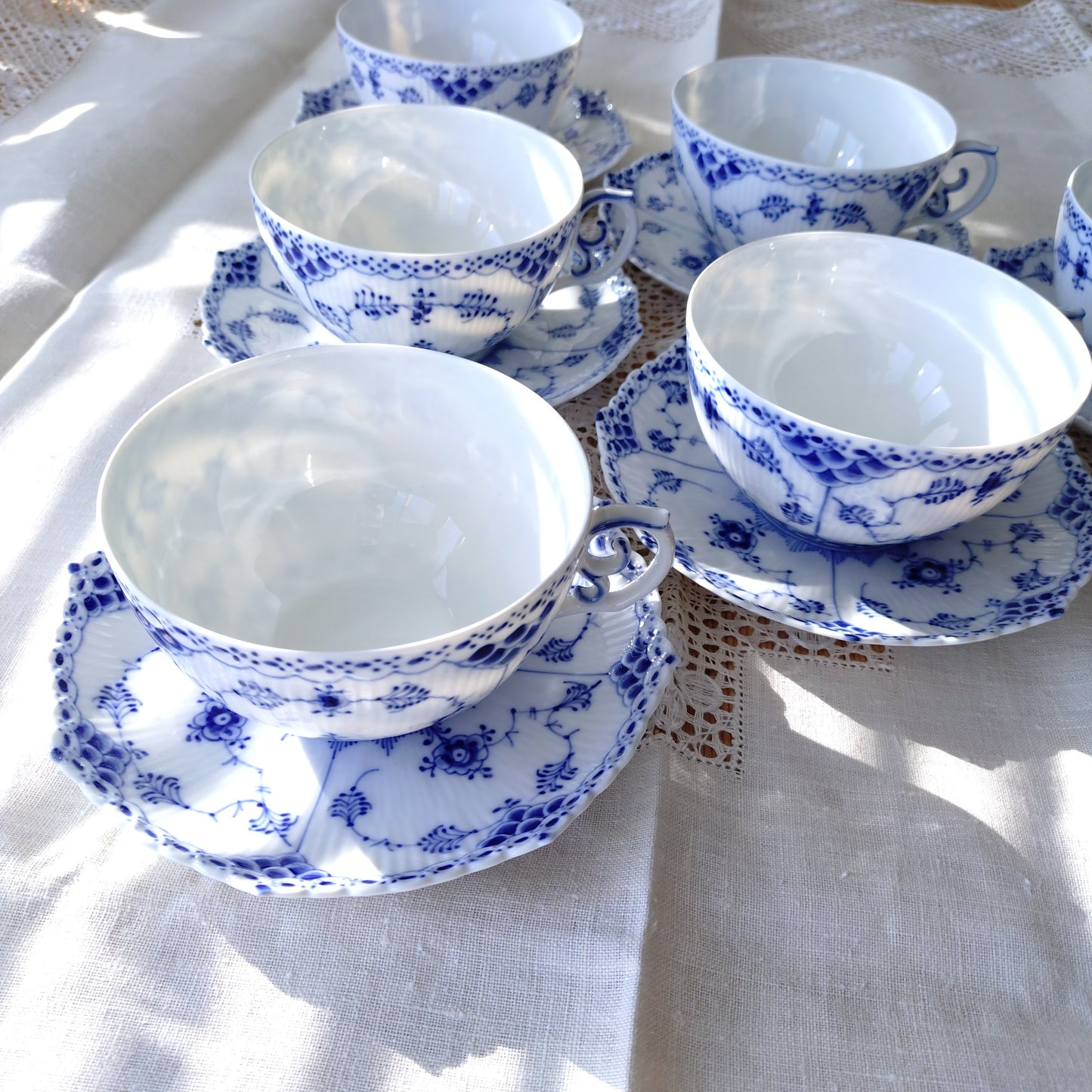 1950～1970年代RoyalCopenhagenフルレースのモーニングカップソーサー大きいです/Full Lace, Morning cup and saucer
