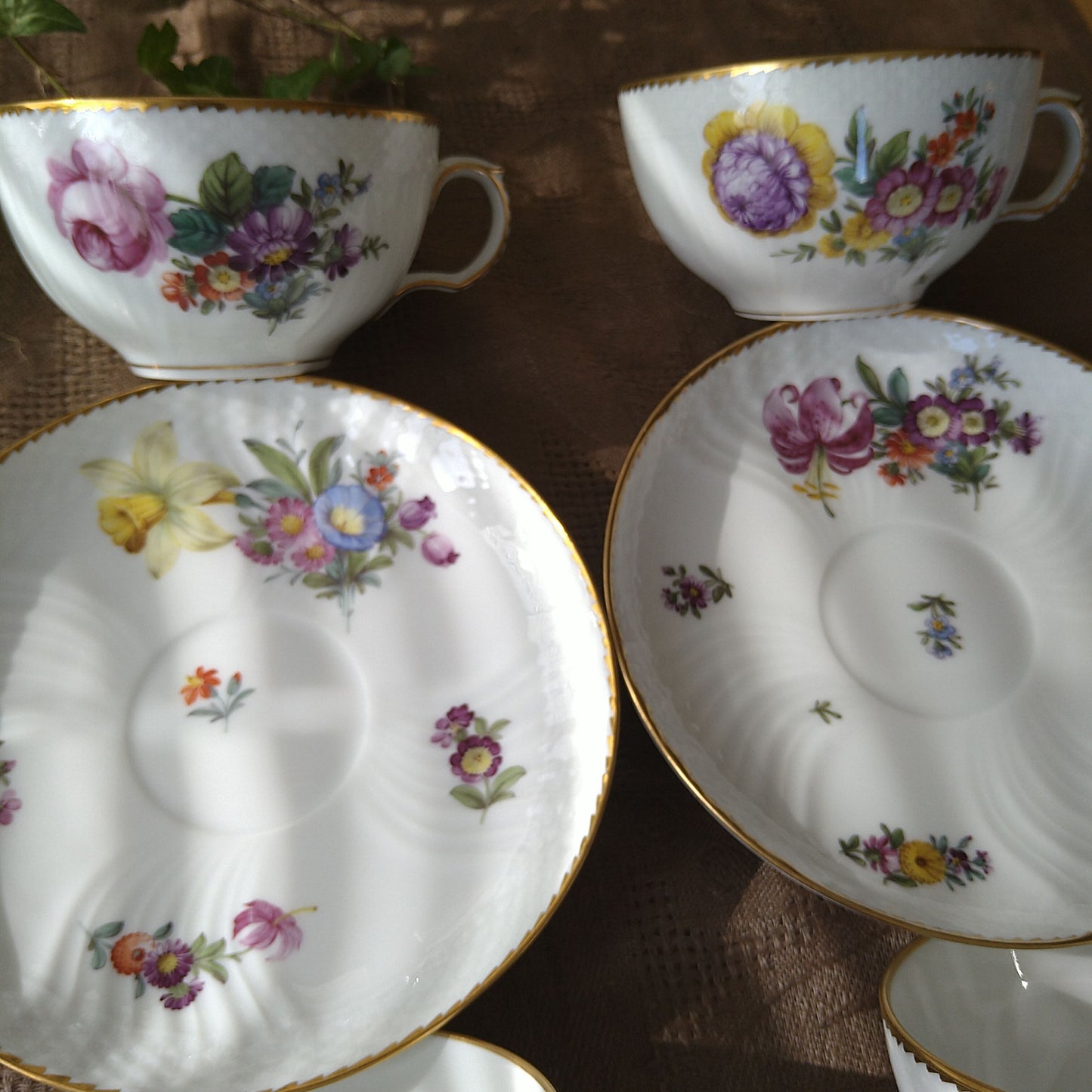 1930年代～1960年代のRoyalCopenhagenサクソンフラワーのモーニングカップソーサー/SaxonFlowerMorningCupSaucer