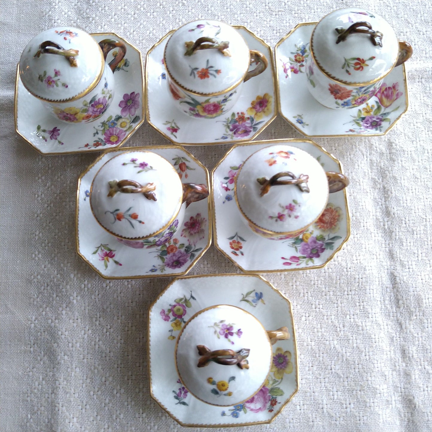1870～1922年RoyalCopenhagenサクソンフラワーのカスタードカップソーサー/SaxonFlowerCremecupSaucer