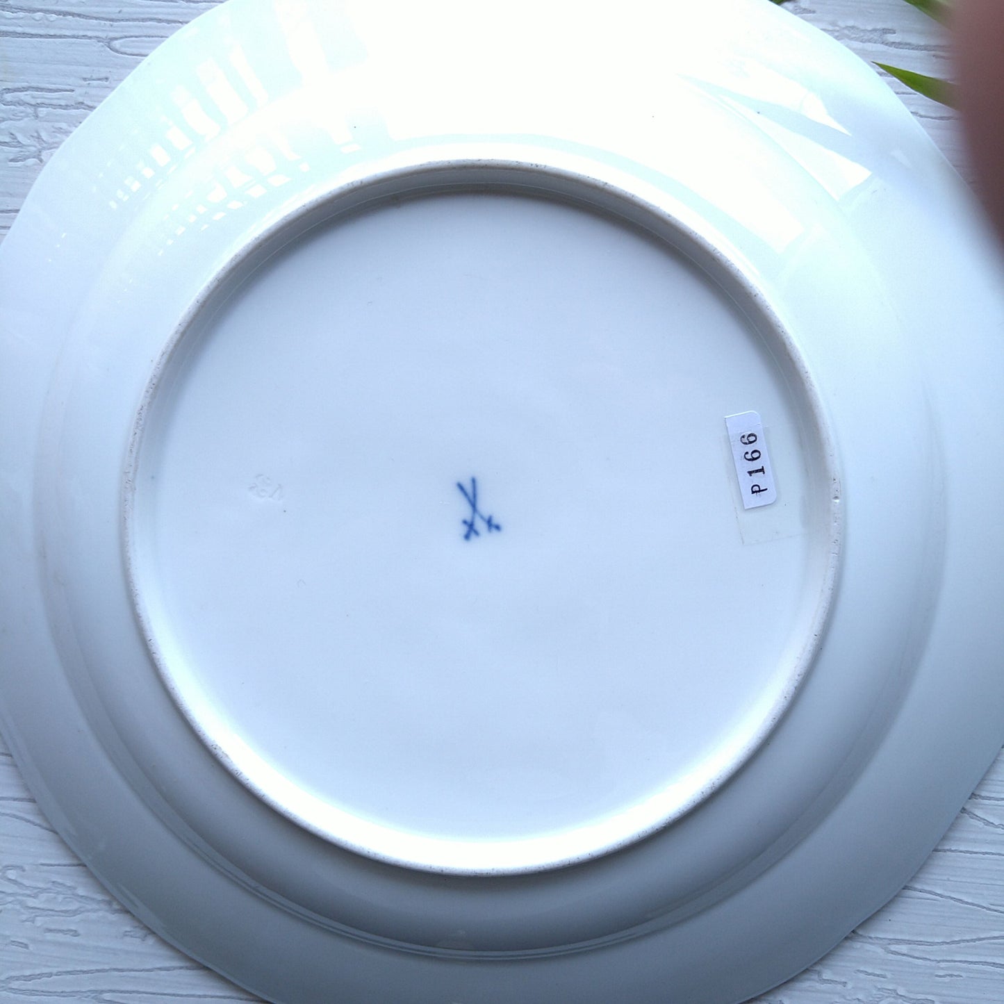 Meissen マイセンコバルトフォンド自然主義絵付け直径約25㎝D三色すみれ/MeissenCobalt FondPlate