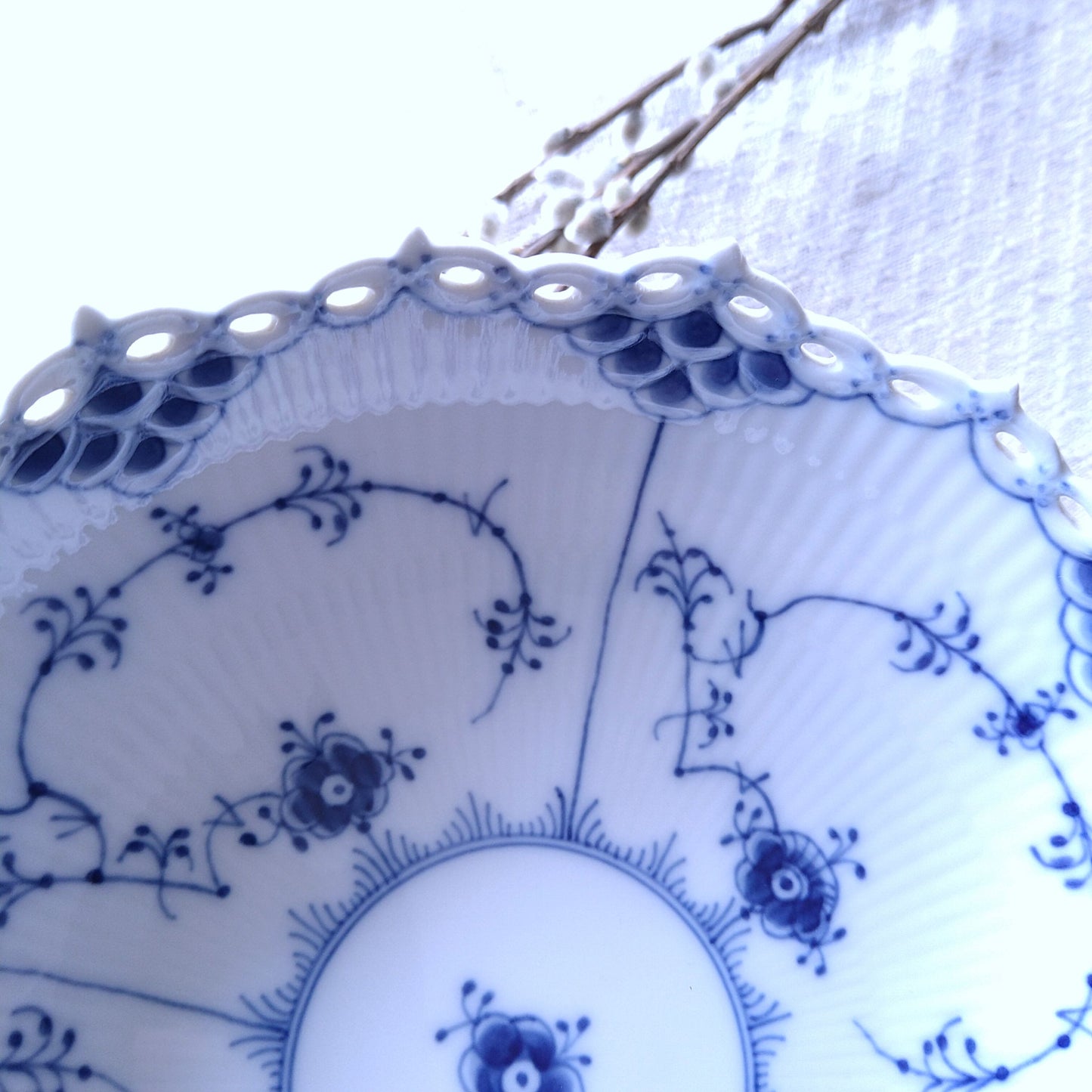 1975～1979年のRoyalCopenhagenロイヤルコペンハーゲンフルレースのコンポート高さ約15㎝/FullLaceComport
