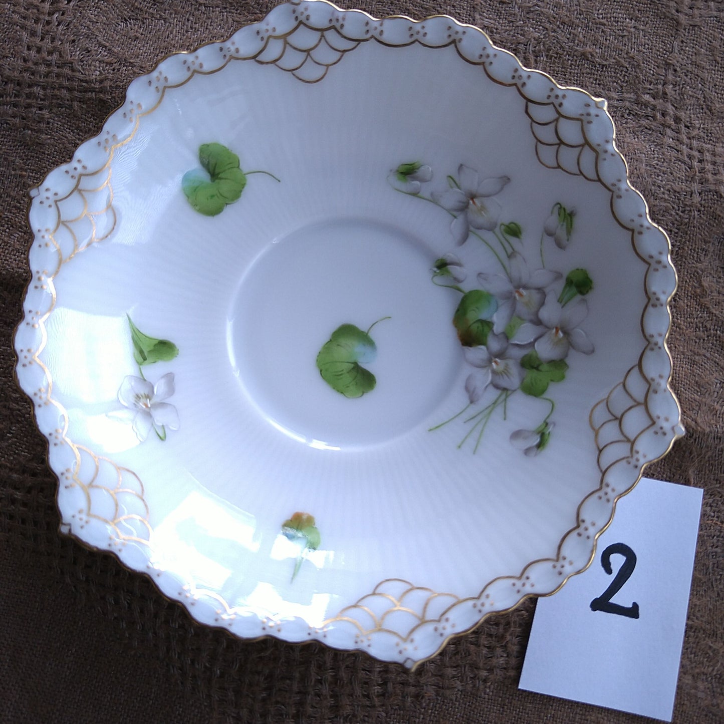 1892年RoyalCopenhagen の白いスミレのカップソーサー/WhiteVioletCupSaucer