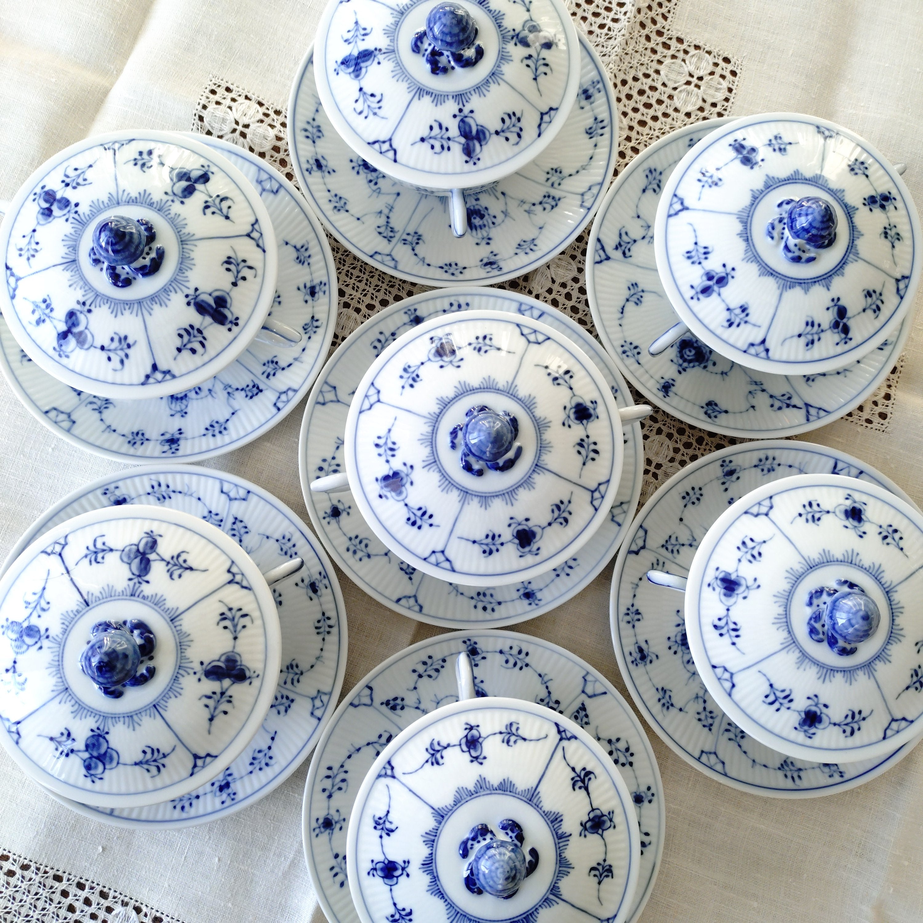 RoyalCopenhagenブルーフルーテッド/BlueFlutedハーフレース – Antique