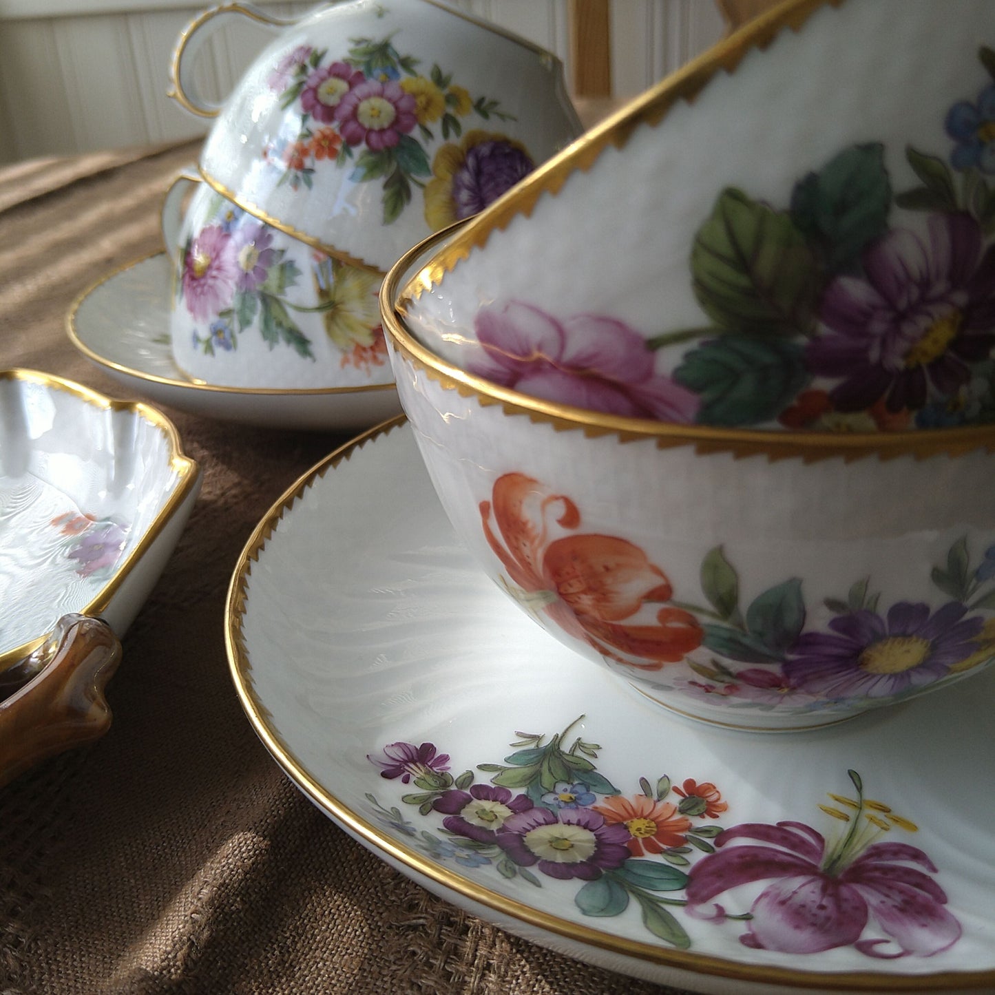 1930年代～1960年代のRoyalCopenhagenサクソンフラワーのモーニングカップソーサー/SaxonFlowerMorningCupSaucer