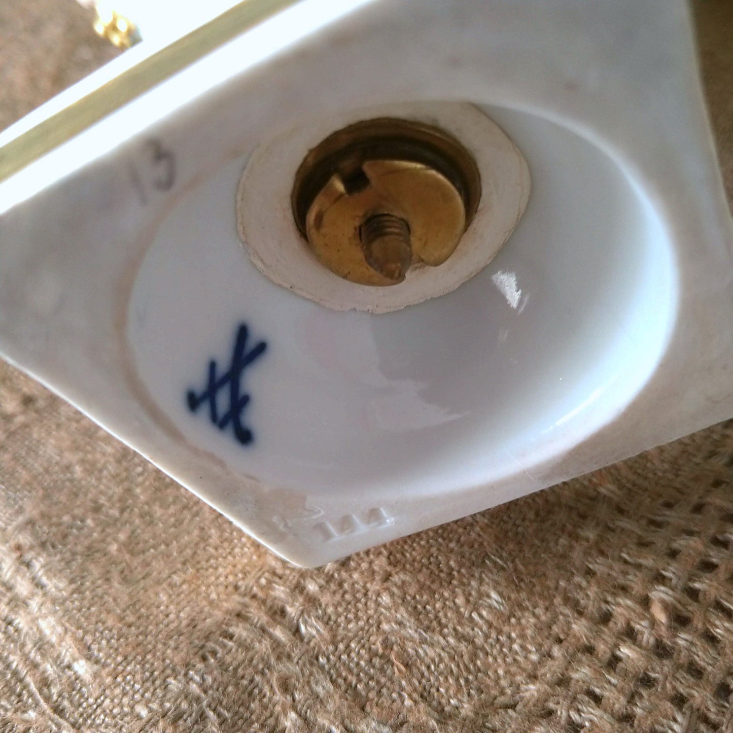 Meissen1924年以前🐐山羊と月桂樹のレリーフのポプリベース高さ約18㎝H