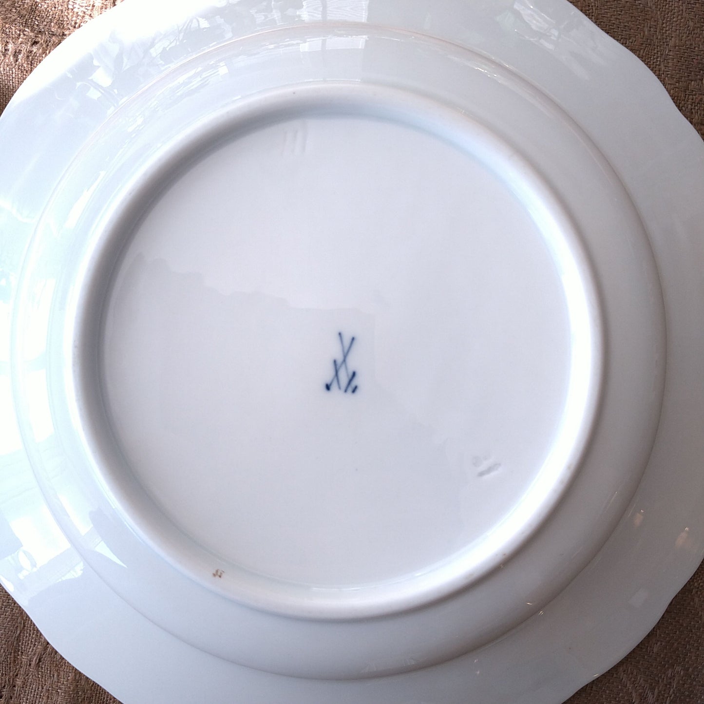 1860～1924年Meissen花と昆虫の絵のスープ深皿23.5㎝ピンクのバラ/Soup Plate23.5cm D