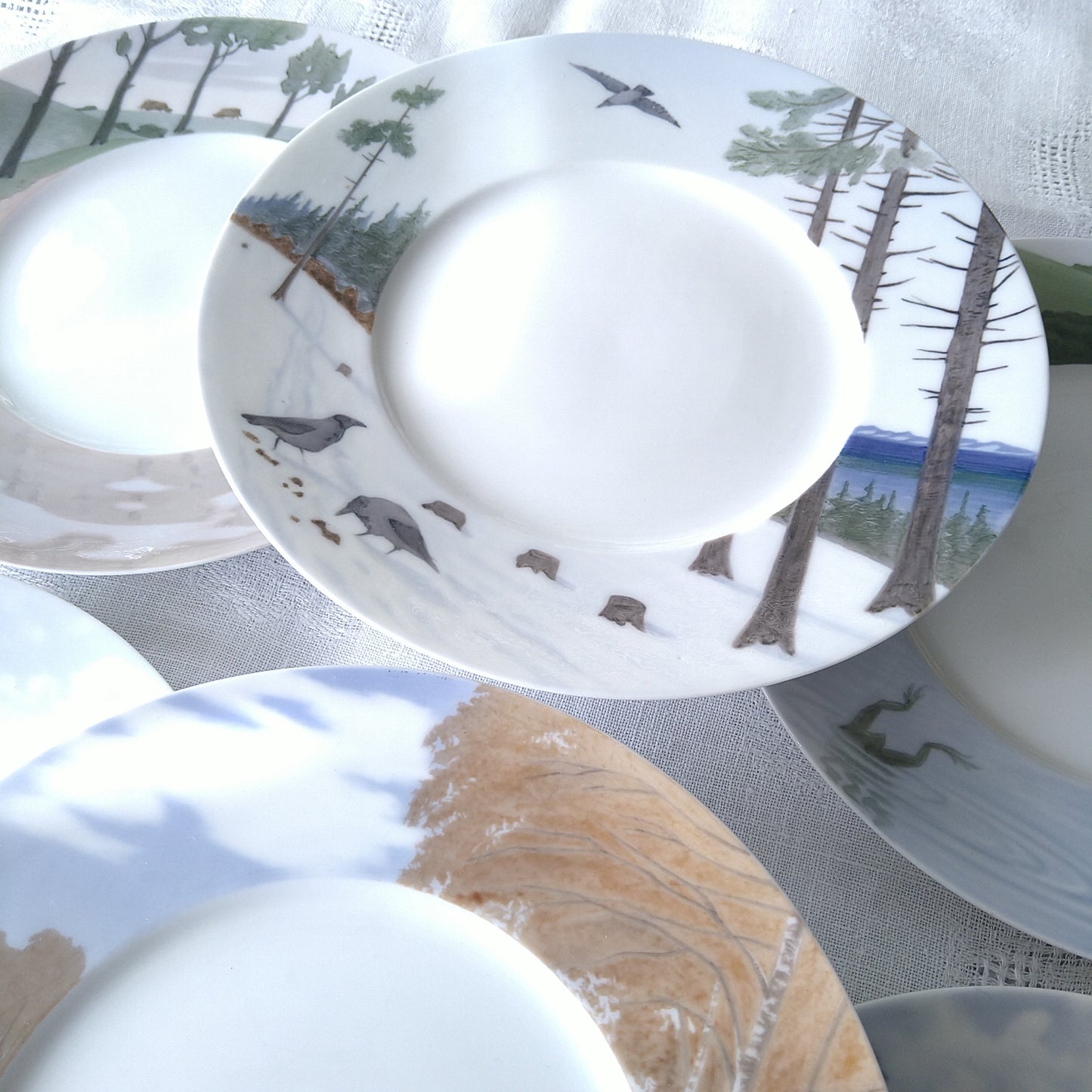 1889～1922年RoyalCopenhagenロイヤルコペンハーゲンアールヌーボーのランチ/デザートプレート直径約22.2㎝D