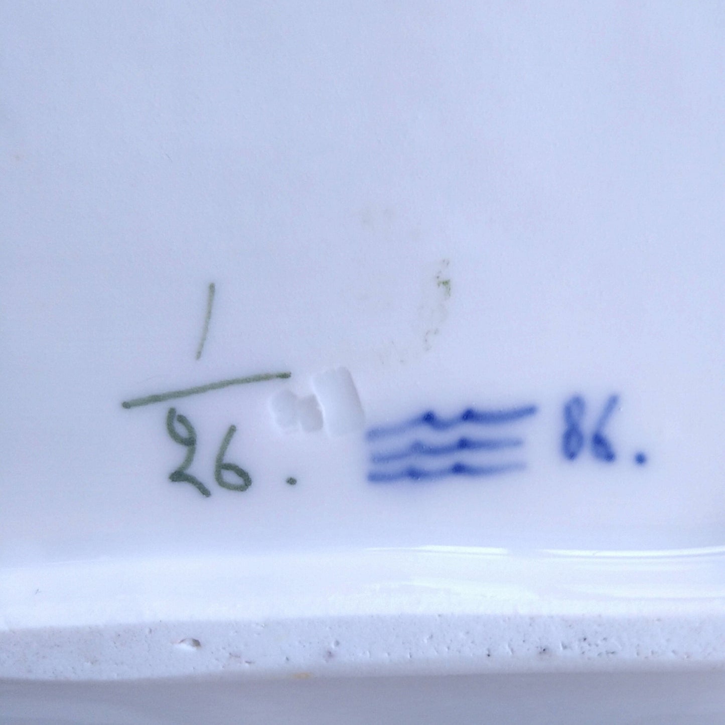 1889年～1922年のRoyalCopenhagenブルーフルーテッドプレイン四角サラダボール約21.5㎝×21.5㎝/BlueFlutedPlainSquareBowl