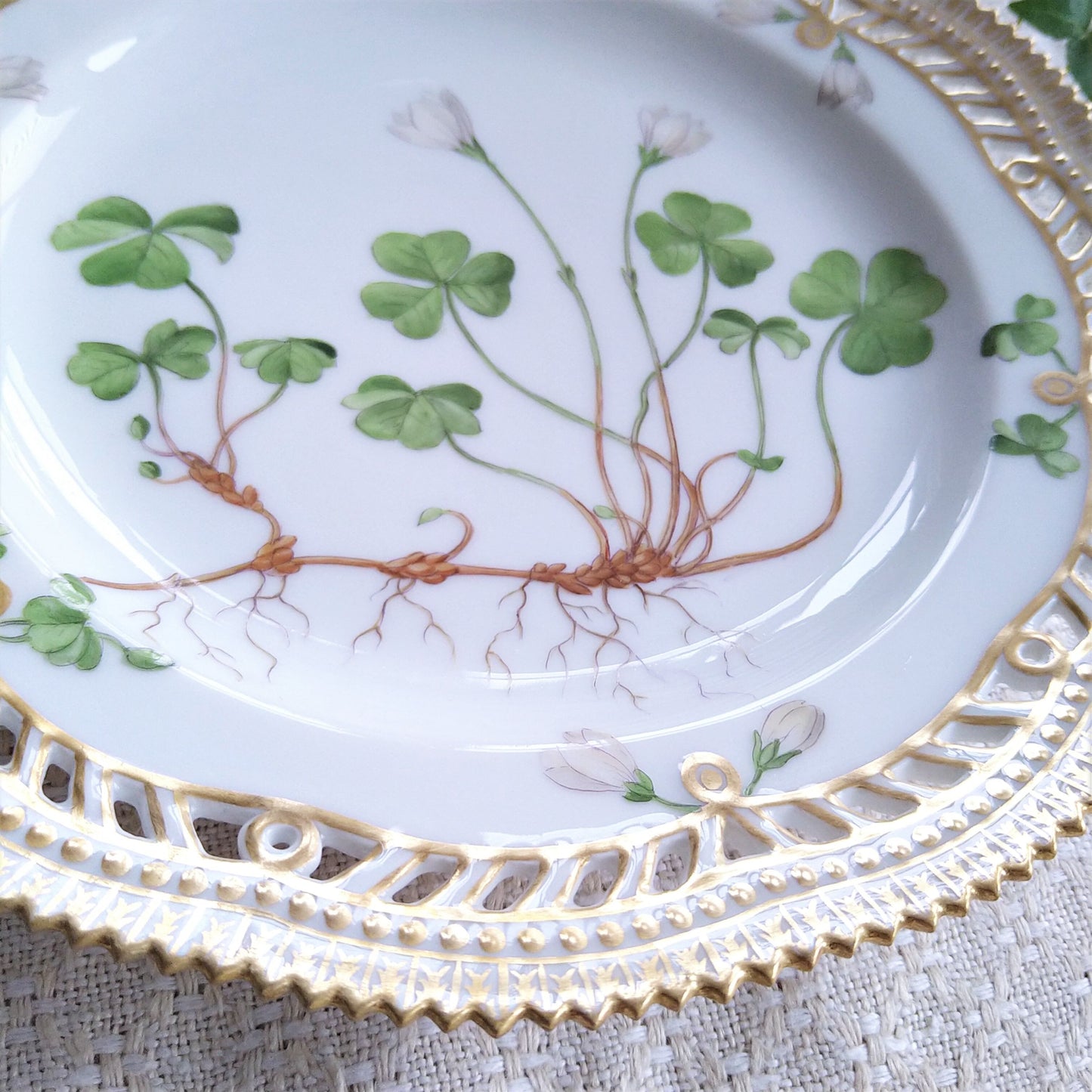 1900年代前半RoyalCopenhagenフローラダニカのレースプレート約22.5㎝/FloraDanicaLacePlate ca22.5cm