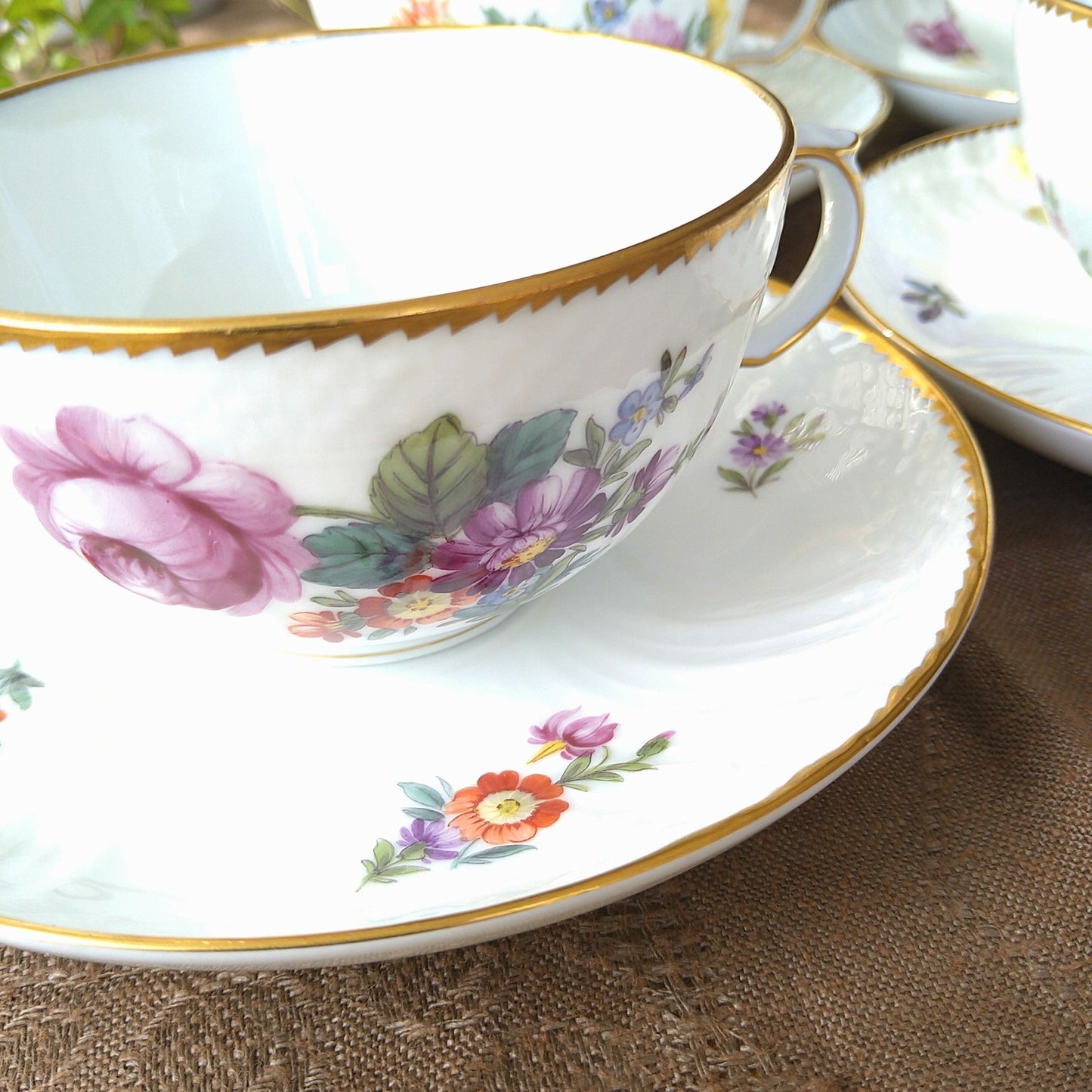 1930年代～1960年代のRoyalCopenhagenサクソンフラワーのモーニングカップソーサー/SaxonFlowerMorningCupSaucer