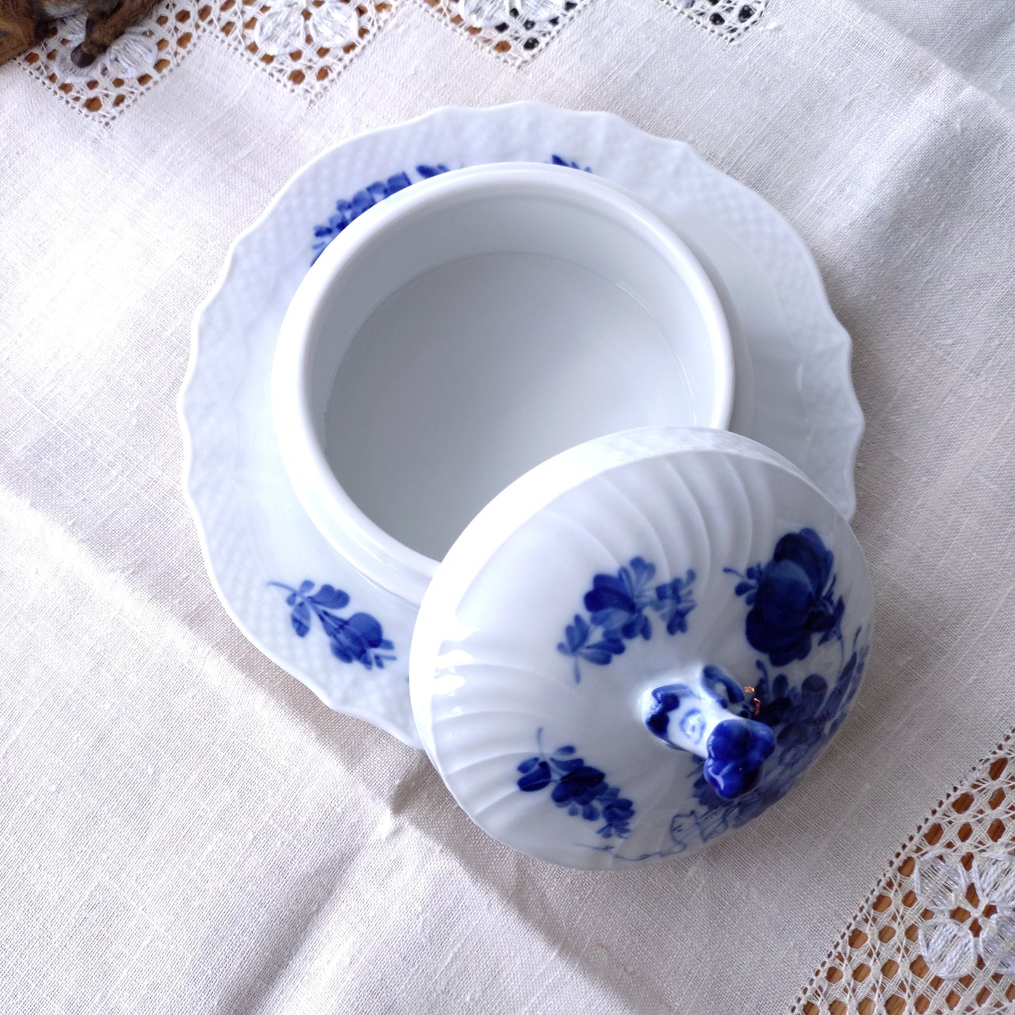 1967/1968年RoyalCopenhagenブルーフラワーカーブのバターケース/バターディッシュ直径約17.5㎝D/Butter dish