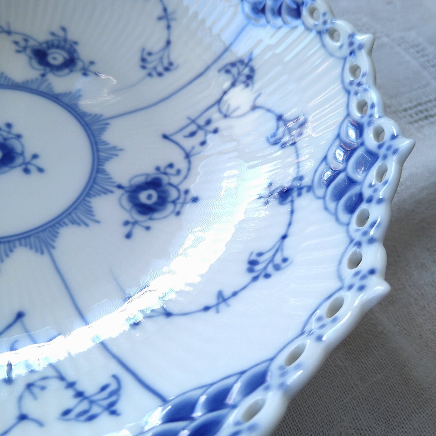 1969～1974年RoyalCopenhagenブルーフルーテッドフルレースサラダボウル/Full Lace Sallad bowl
