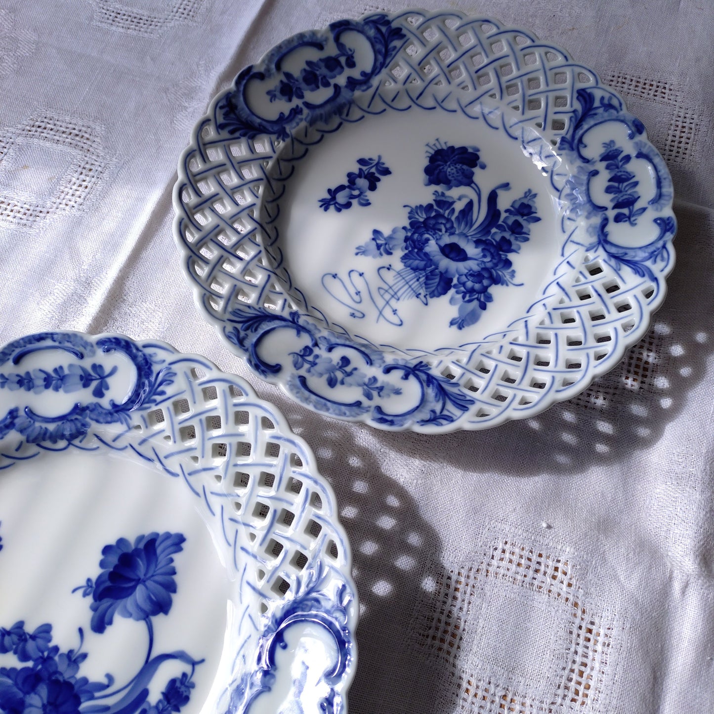 1969年～1974年のRoyalCopenhagenブルーフラワーのオープンワークのお皿は直径約23.7㎝D/BlueFlowerLacePlate