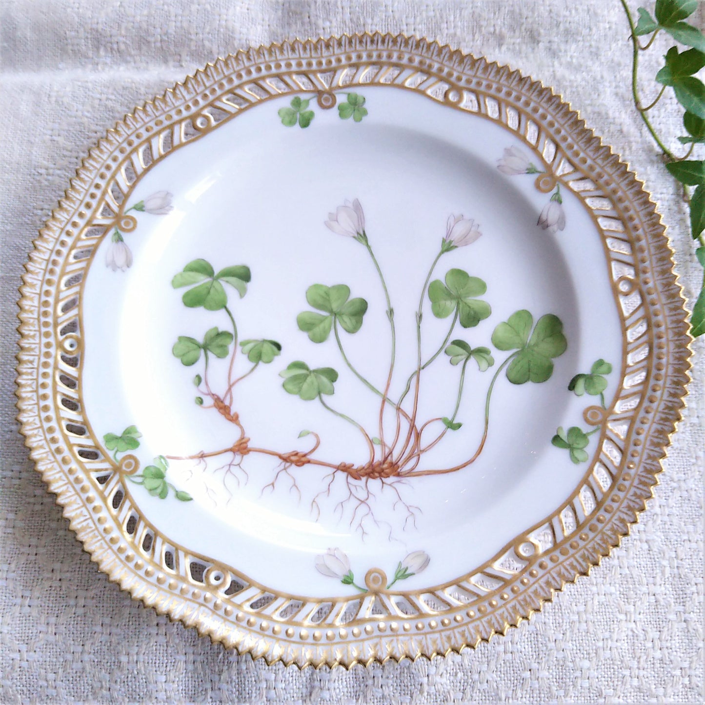 1900年代前半RoyalCopenhagenフローラダニカのレースプレート約22.5㎝/FloraDanicaLacePlate ca22.5cm