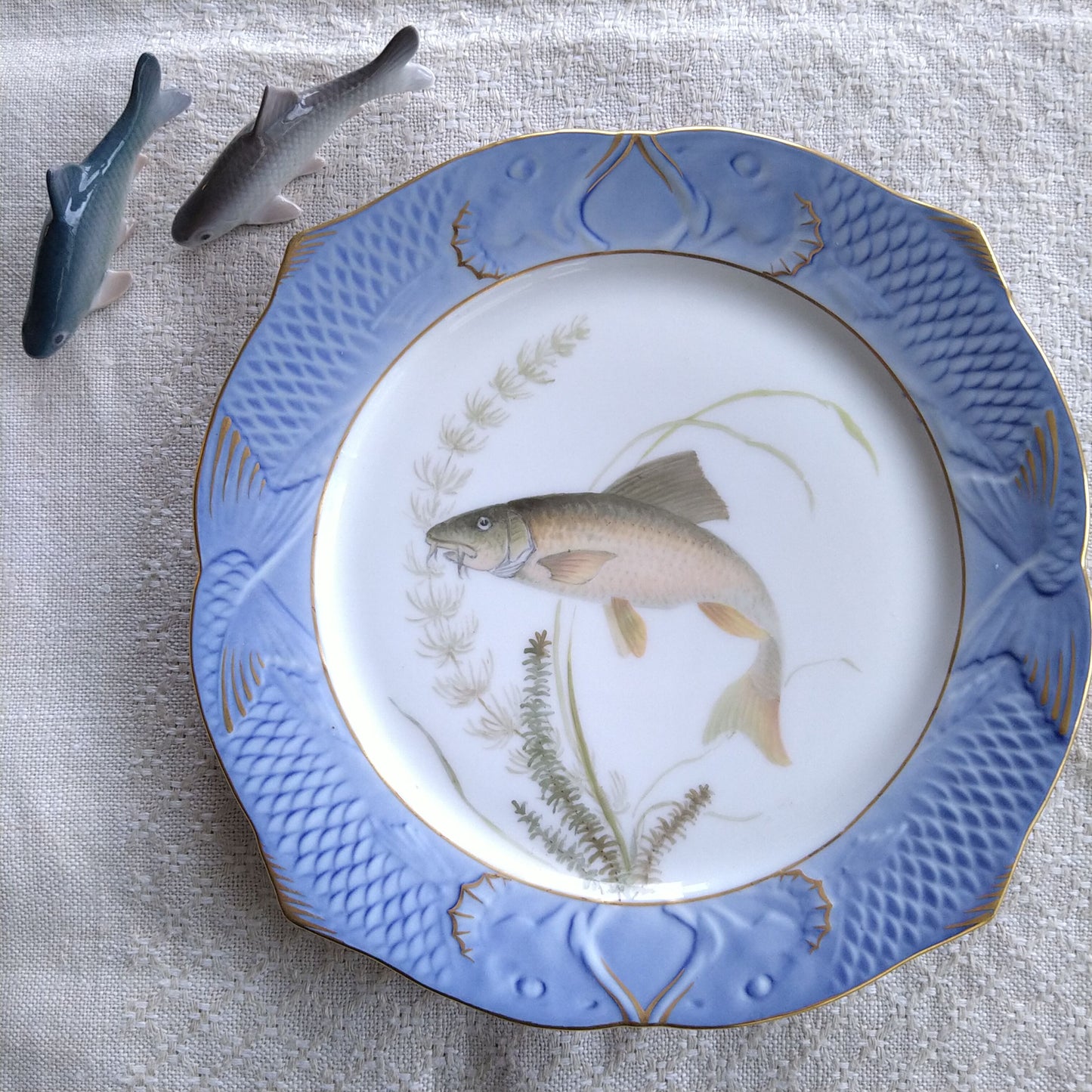 1924～1934年RoyalCopenhagenコイ亜科淡水魚バーベル🐟さかなのお皿は大きさ約22.5㎝L×22.5㎝Wです。