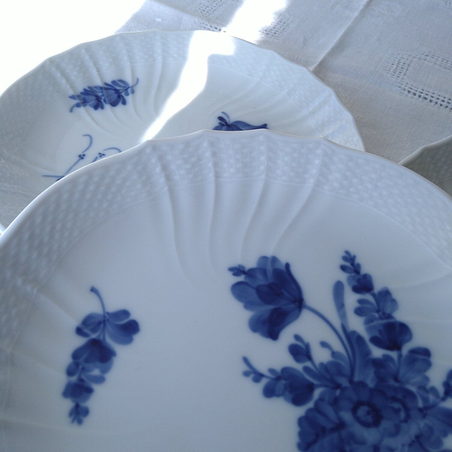RoyalCopenhagenブルーフラワーカーブのフラットプレート直径約19㎝D/BlueFlowerCurvePlate19cm