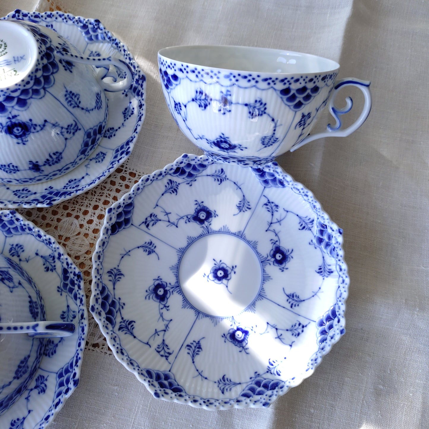 1950～1970年代RoyalCopenhagenフルレースのモーニングカップソーサー大きいです/Full Lace, Morning cup and saucer