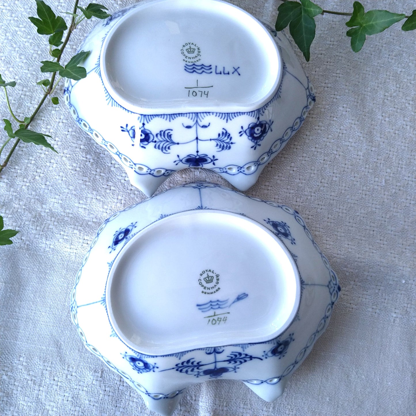 1969年～1984年のRoyalCopenhagenブルーフルーテッドフルレース貝型のピックルディッシュ、大きさは約18.5㎝×16㎝です