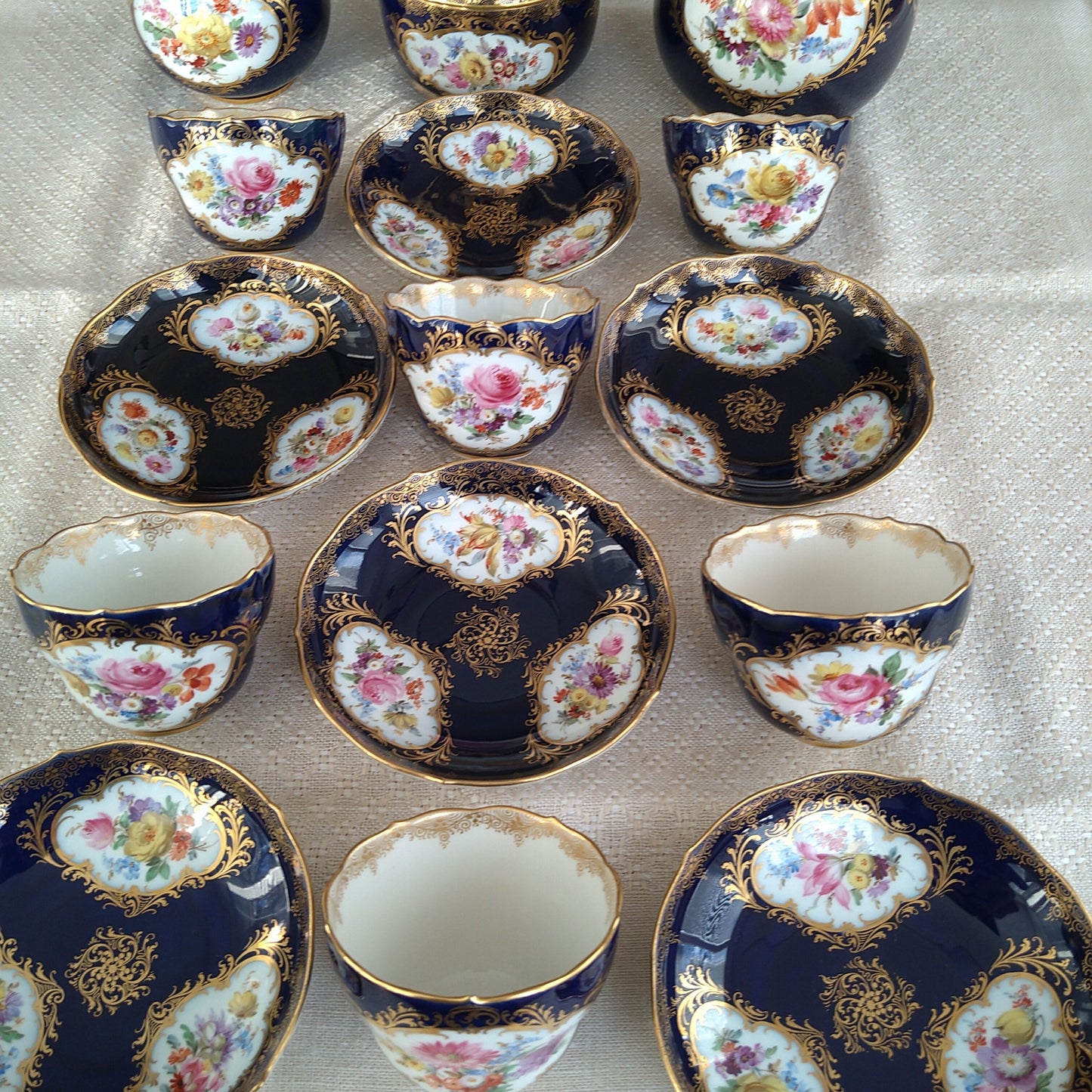 Meissen コバルトドイツフラワー6人用コーヒーサービス/Cobalt Coffee set for six person