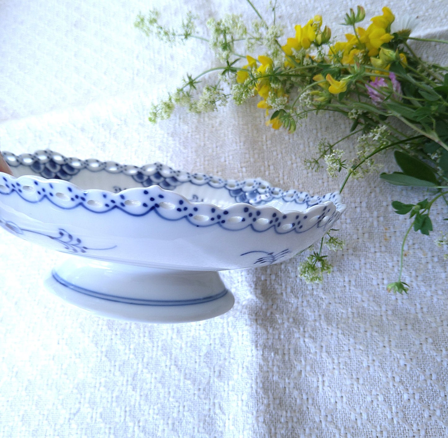 1969～1974年のRoyalCopenhagenフルレースの高台のお皿は直径約17.3㎝D/Full Lace High stand Plate17.3cmD