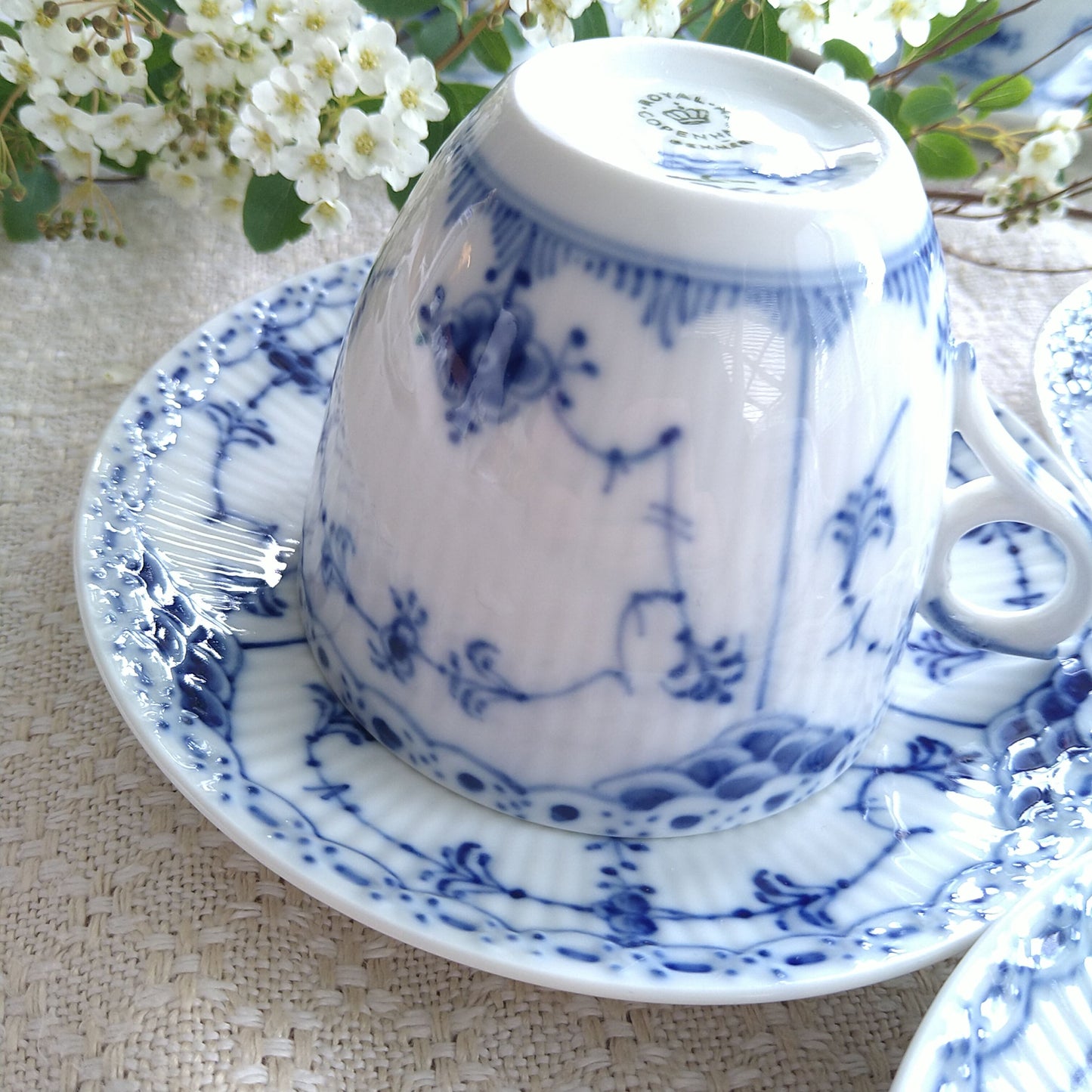 1960～1970年代のハーフレース型番756容量約190mlコーヒーカップソーサー/HalfLaceCupSaucer