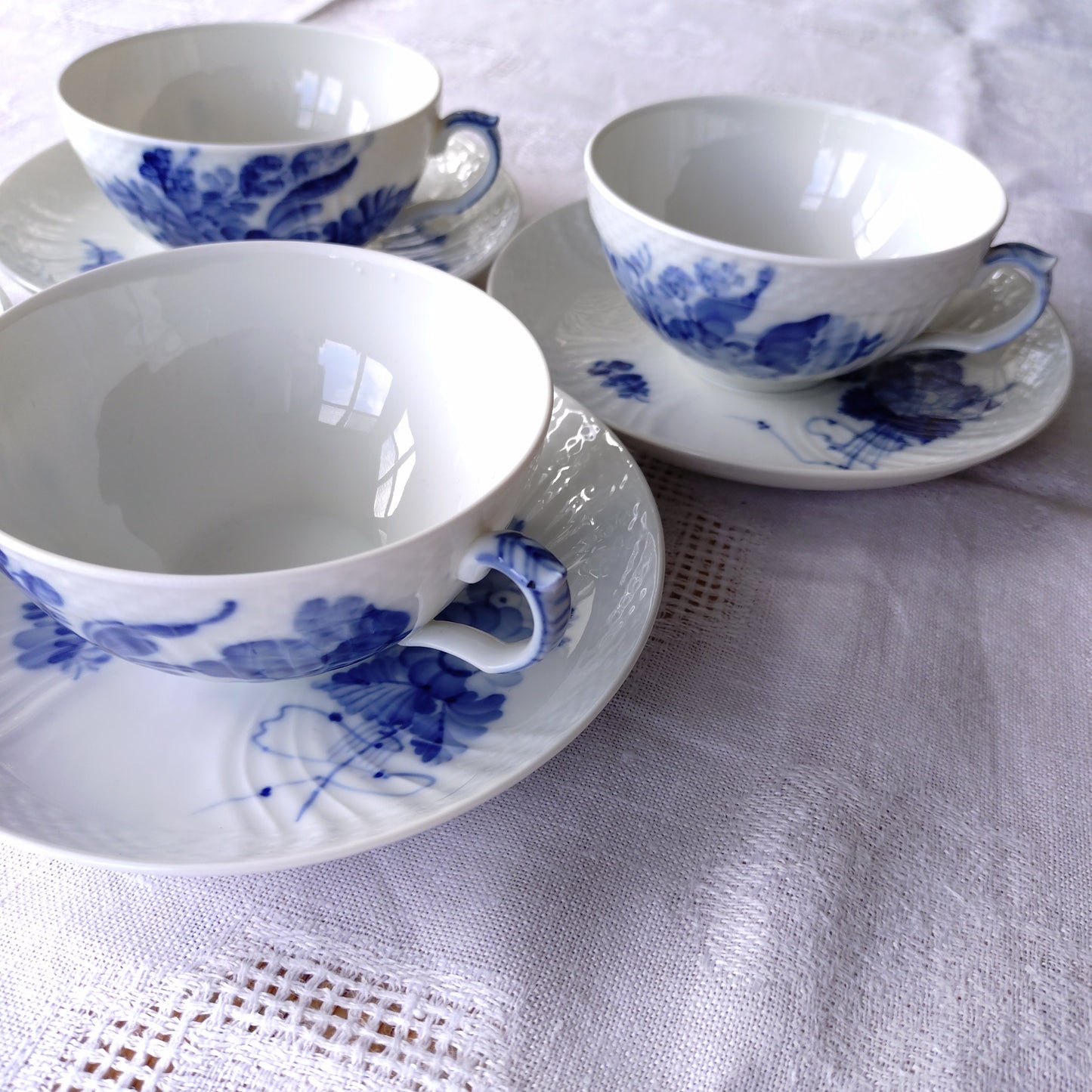 1960～1970年代RoyalCopenhagenブルーフラワーカーブのティーカップソーサー型番1551/Blue flower curve, tea up and saucer