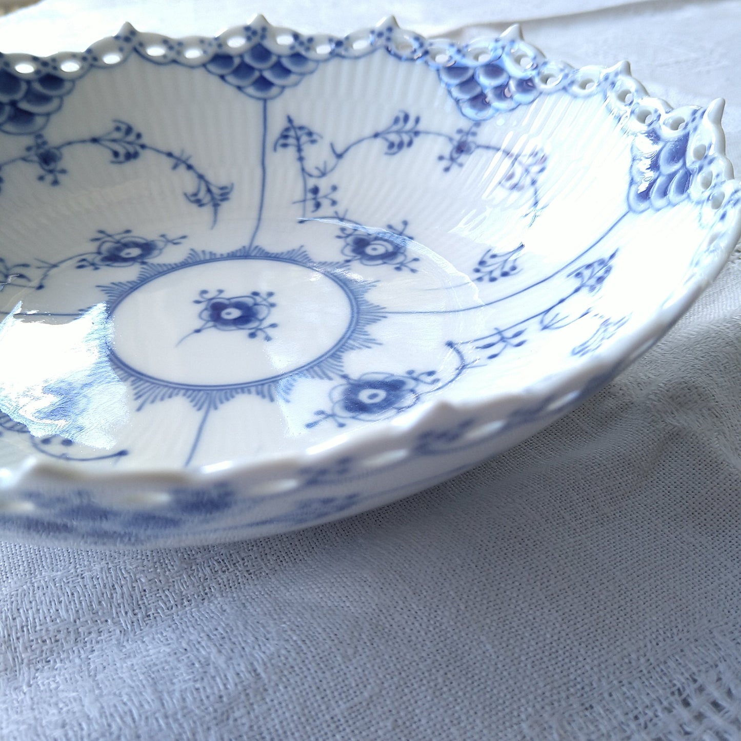 1969～1974年RoyalCopenhagenブルーフルーテッドフルレースサラダボウル/Full Lace Sallad bowl