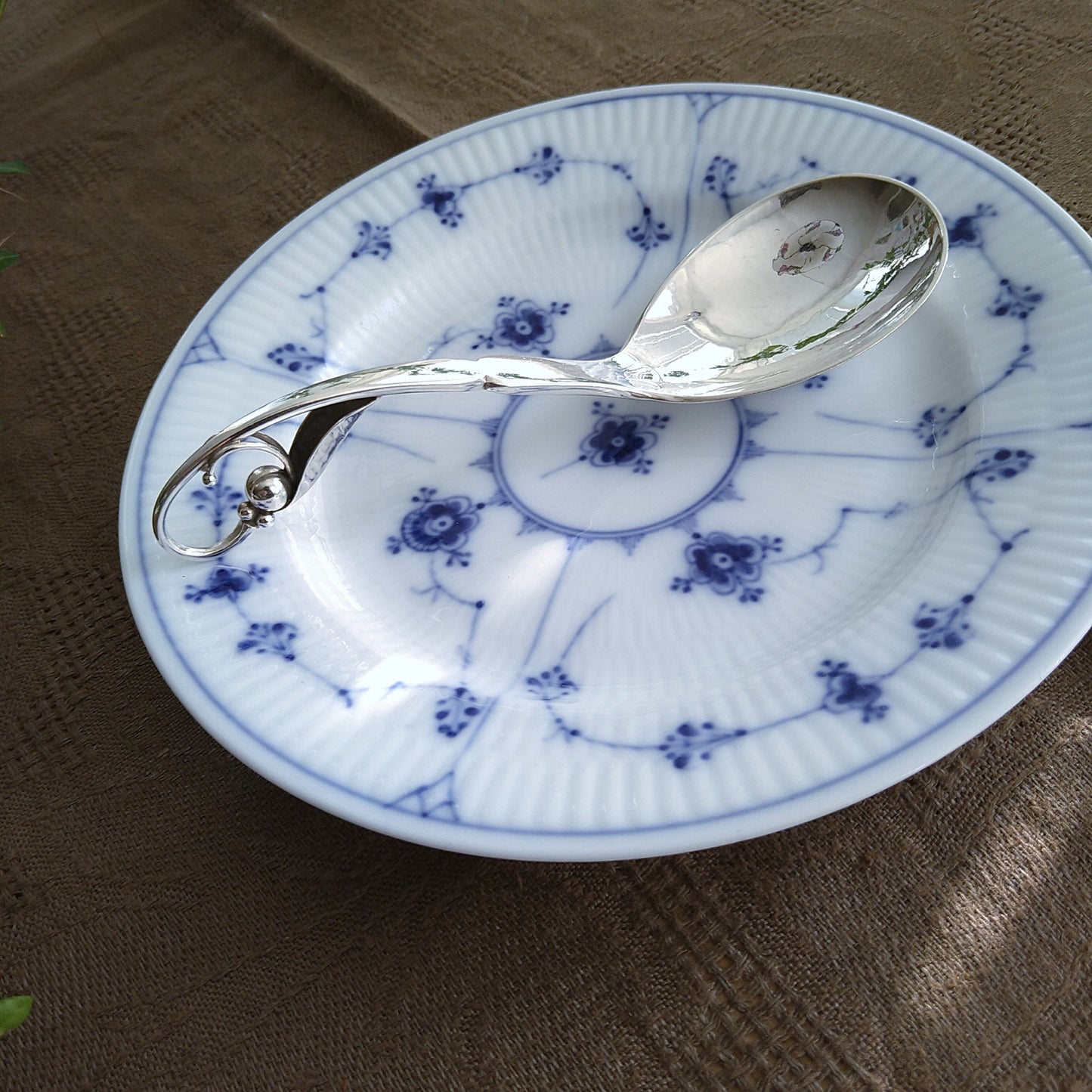 GeorgJensenオーナメンタルNo141のコンポートスプーン(大)16㎝L/OrnamentalNo 141 Comport spoon