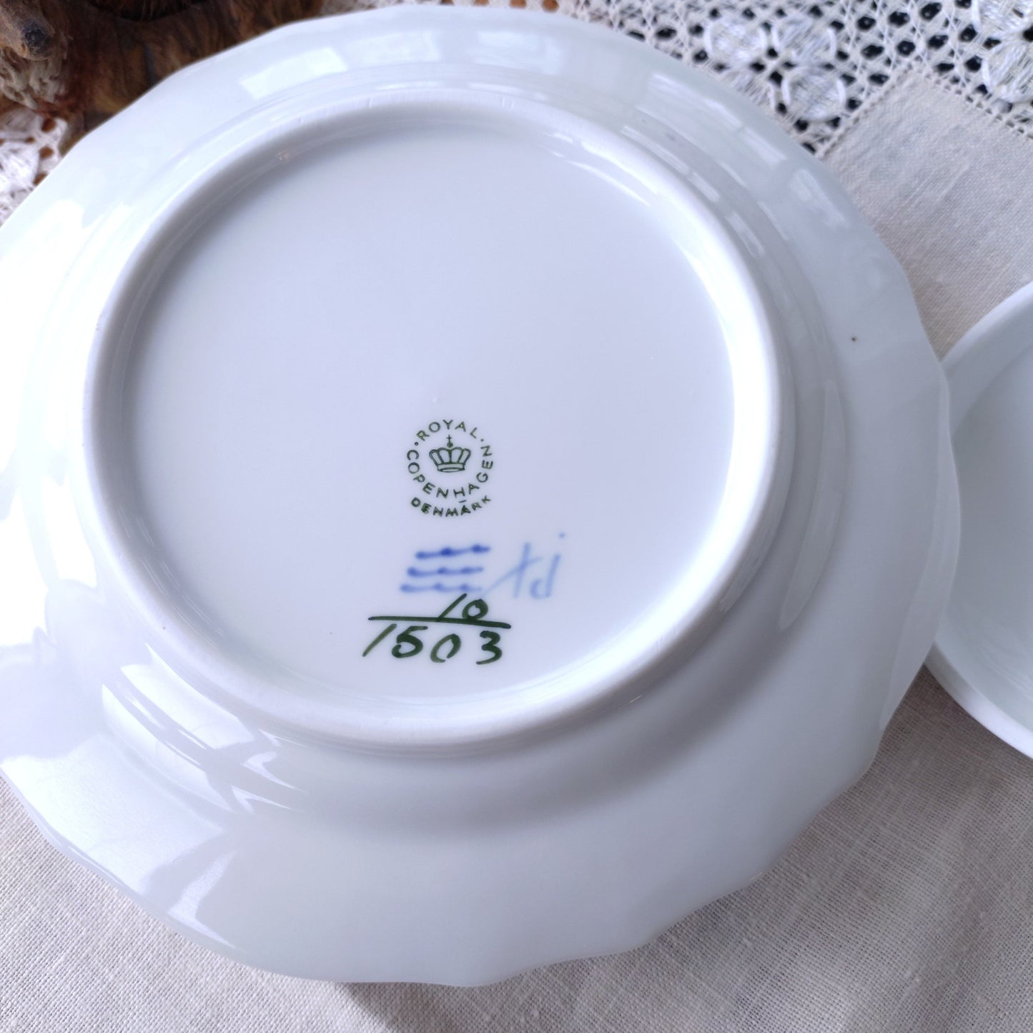 1967/1968年RoyalCopenhagenブルーフラワーカーブのバターケース/バターディッシュ直径約17.5㎝D/Butter dish