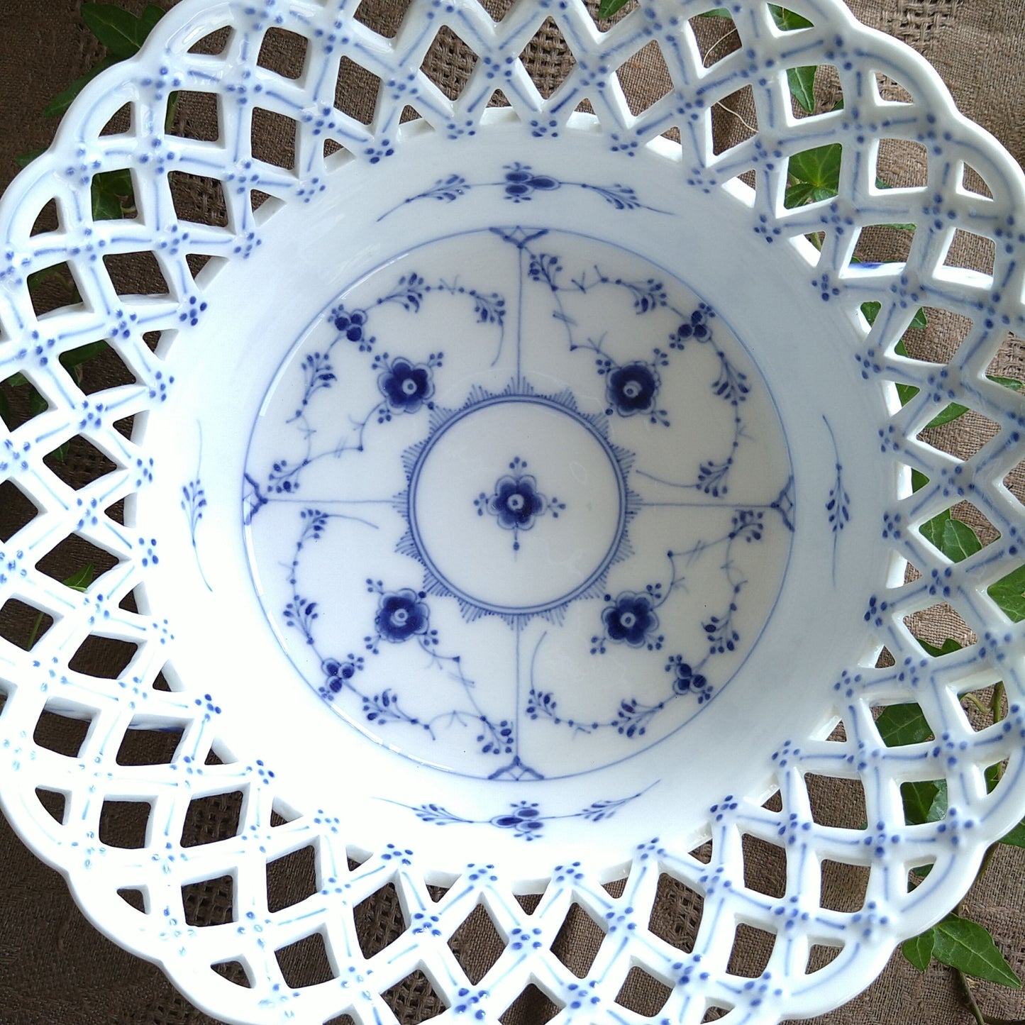 1894～1900年RoyalCopenhagenブルーフルーテッドオープンワークのバスケット/Openwork Baskets