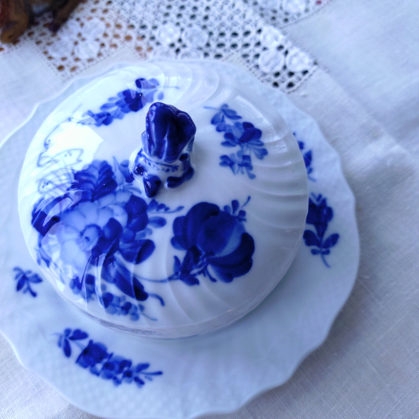 1967/1968年RoyalCopenhagenブルーフラワーカーブのバターケース/バターディッシュ直径約17.5㎝D/Butter dish