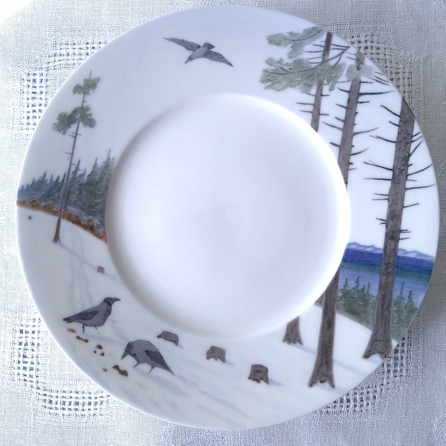 1889～1922年RoyalCopenhagenロイヤルコペンハーゲンアールヌーボーのランチ/デザートプレート直径約22.2㎝D
