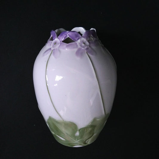 1900年代初頭スウェーデンRörstrandユーゲントシュティール/雪割草の花瓶高さ約14㎝H