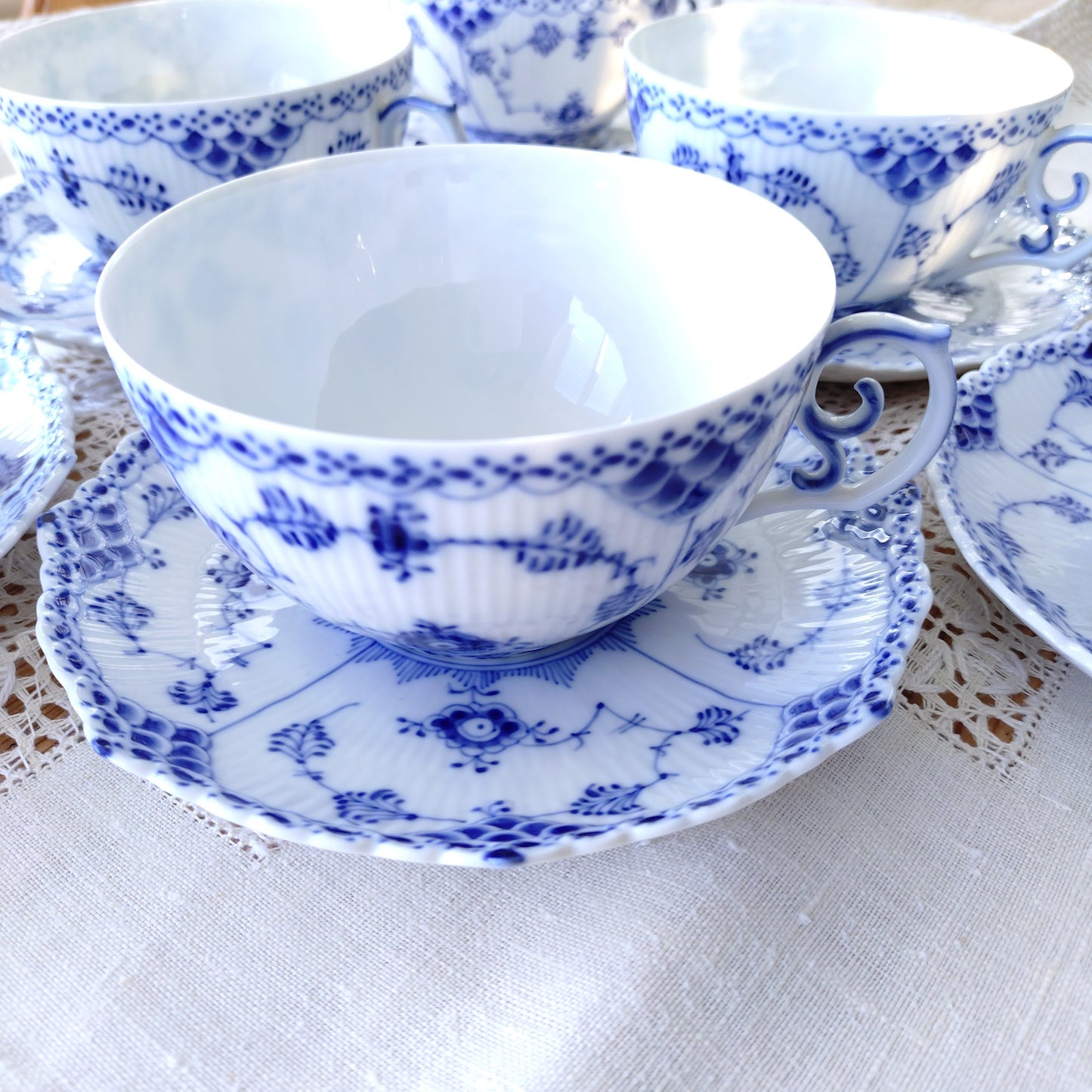 1950～1970年代RoyalCopenhagenフルレースのモーニングカップソーサー大きいです/Full Lace, Morning cup and saucer