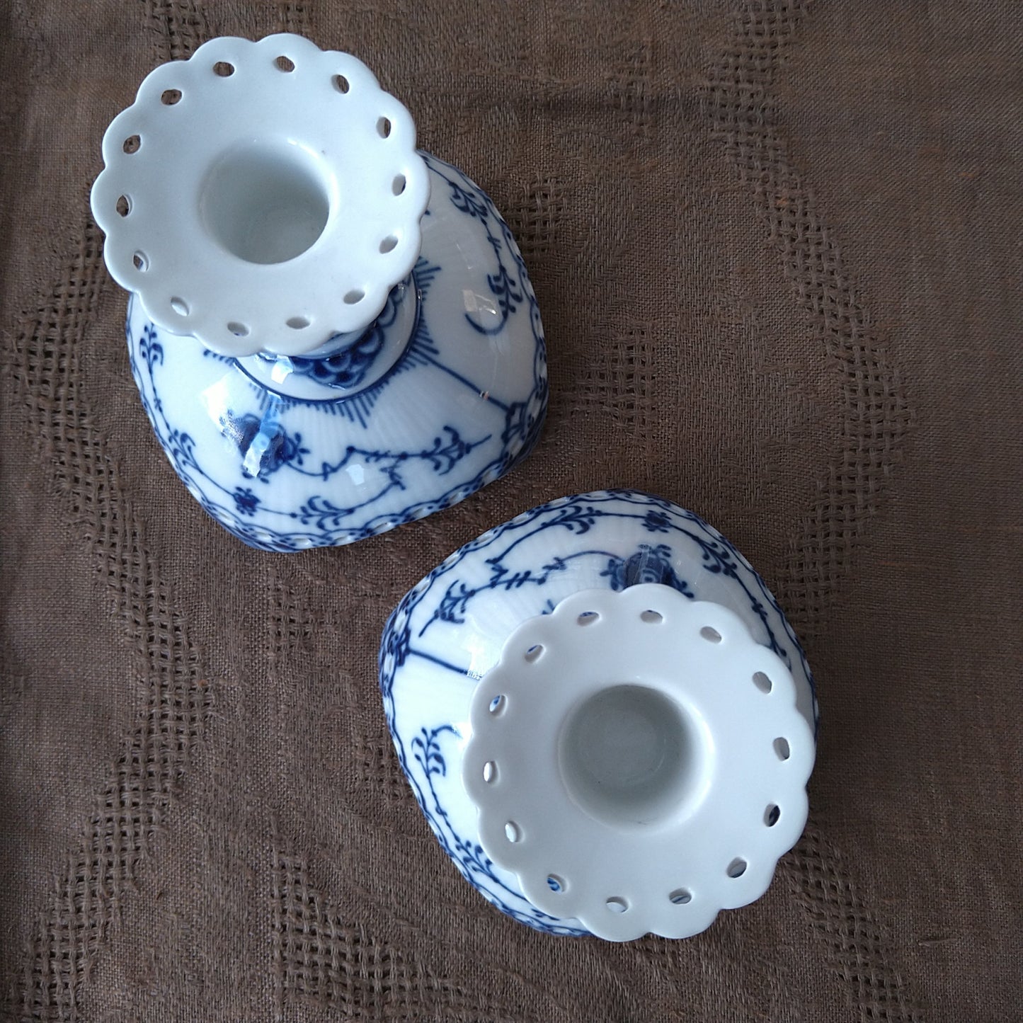 1975～1979年RoyalCopenhagenフルレースキャンドルスタンド、ペア/Full Lace Candle stand Pair
