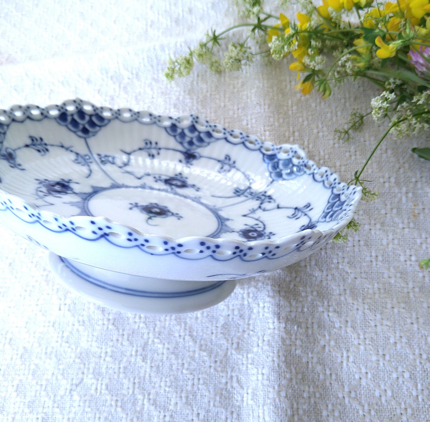 1969～1974年のRoyalCopenhagenフルレースの高台のお皿は直径約17.3㎝D/Full Lace High stand Plate17.3cmD