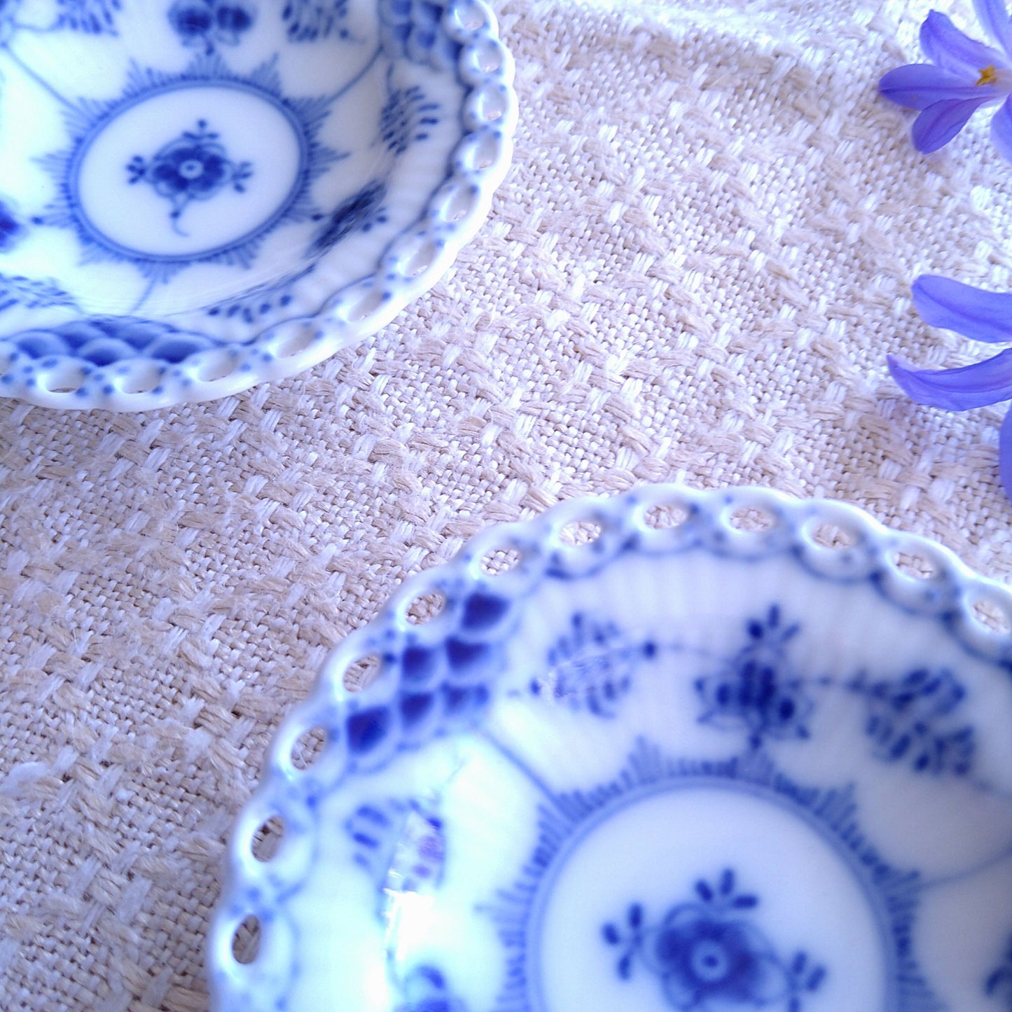 RoyalCopenhagenフルレースのバタープレート直径約7.5㎝/FullLace ButterPad