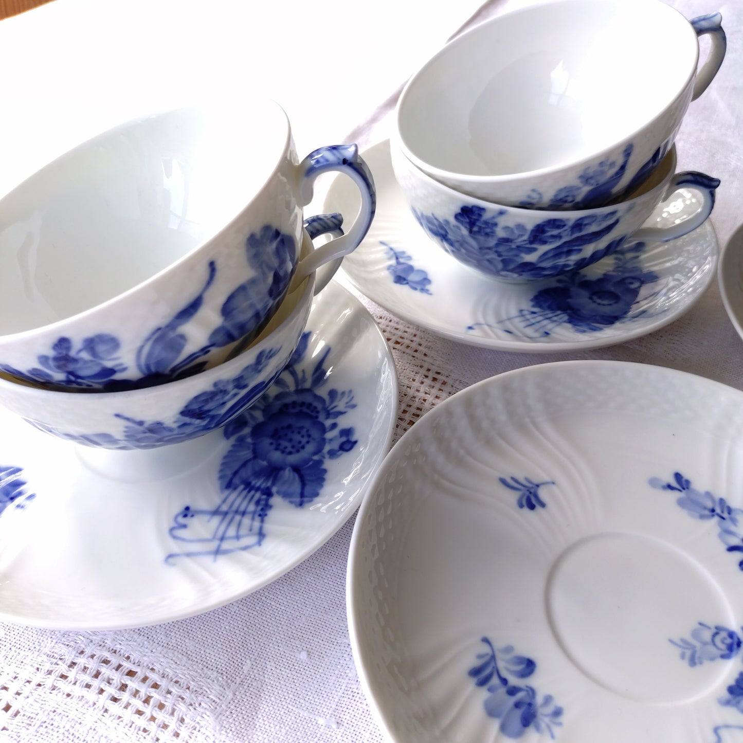 1960～1970年代RoyalCopenhagenブルーフラワーカーブのティーカップソーサー型番1551/Blue flower curve, tea up and saucer