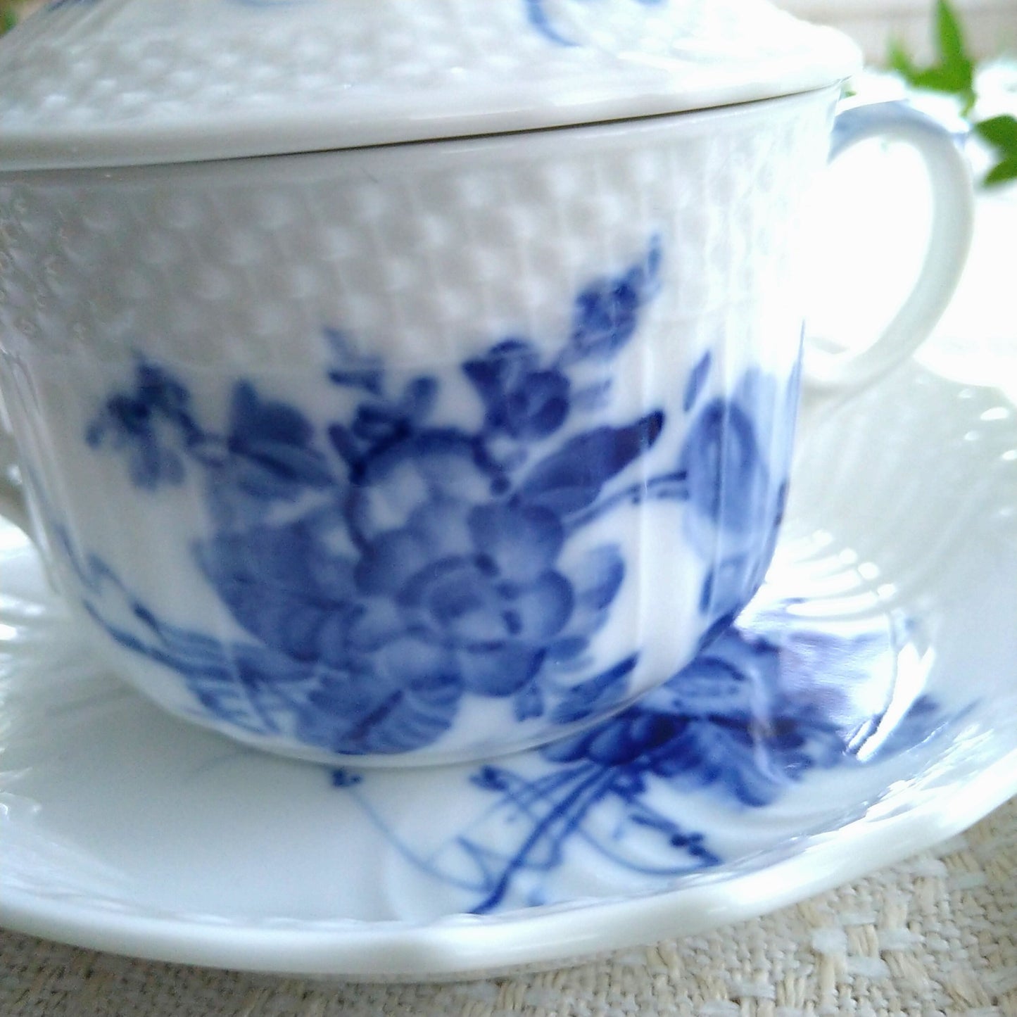 1960年代のRoyalCopenhagenブルーフラワーカーブのブイヨンカップソーサー/Blue Flower Curve Bouillon Cup and saucer