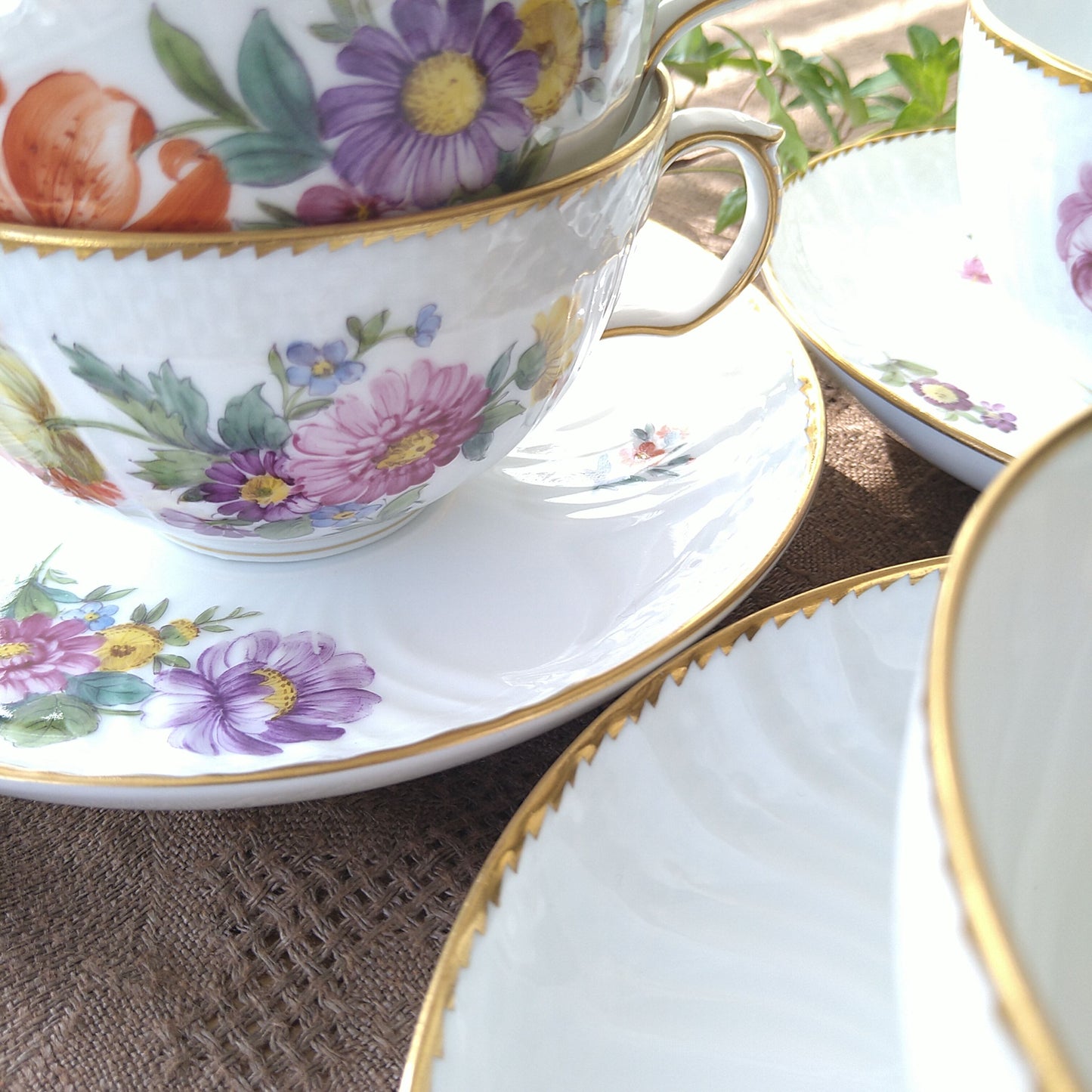 1930年代～1960年代のRoyalCopenhagenサクソンフラワーのモーニングカップソーサー/SaxonFlowerMorningCupSaucer