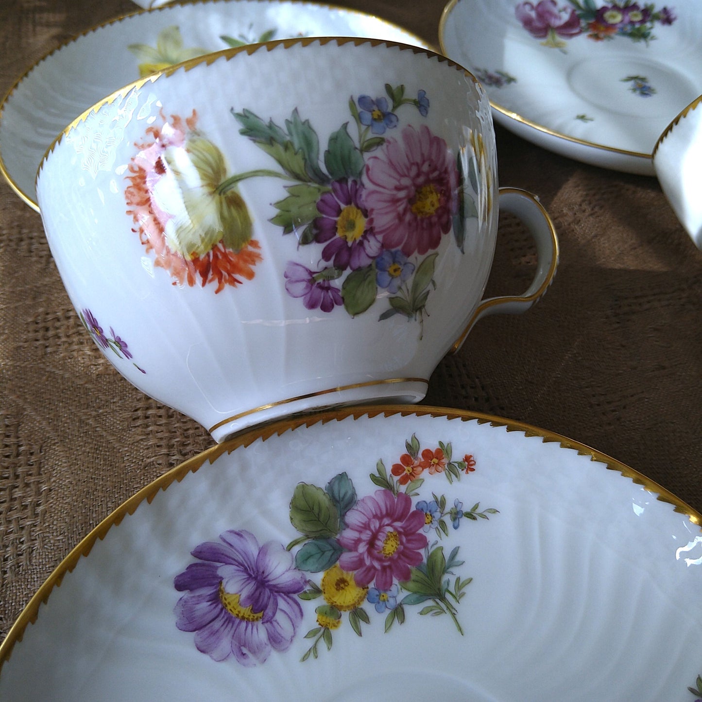 1930年代～1960年代のRoyalCopenhagenサクソンフラワーのモーニングカップソーサー/SaxonFlowerMorningCupSaucer
