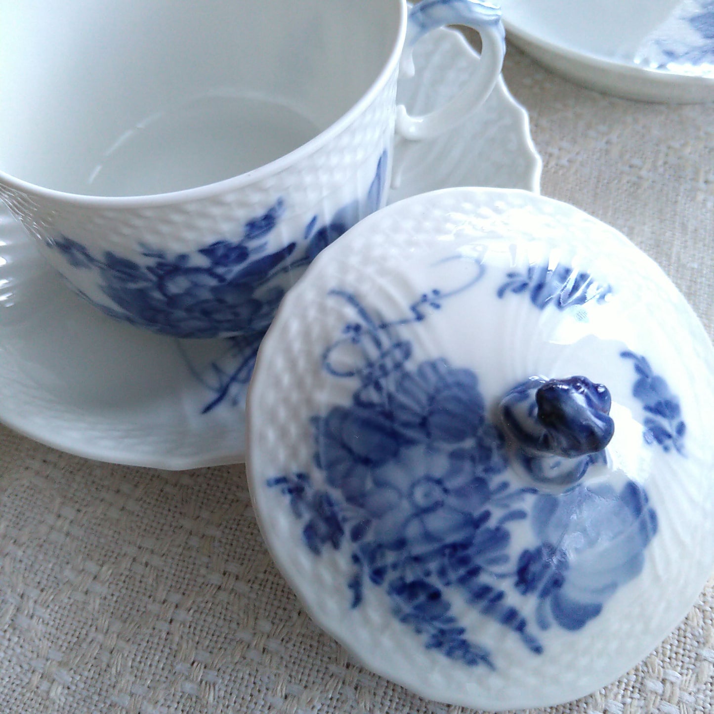 1960年代のRoyalCopenhagenブルーフラワーカーブのブイヨンカップソーサー/Blue Flower Curve Bouillon Cup and saucer