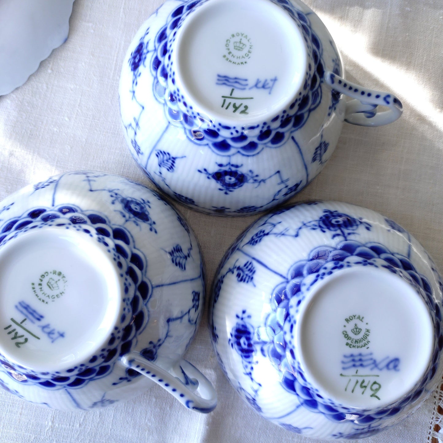 1950～1970年代RoyalCopenhagenフルレースのモーニングカップソーサー大きいです/Full Lace, Morning cup and saucer
