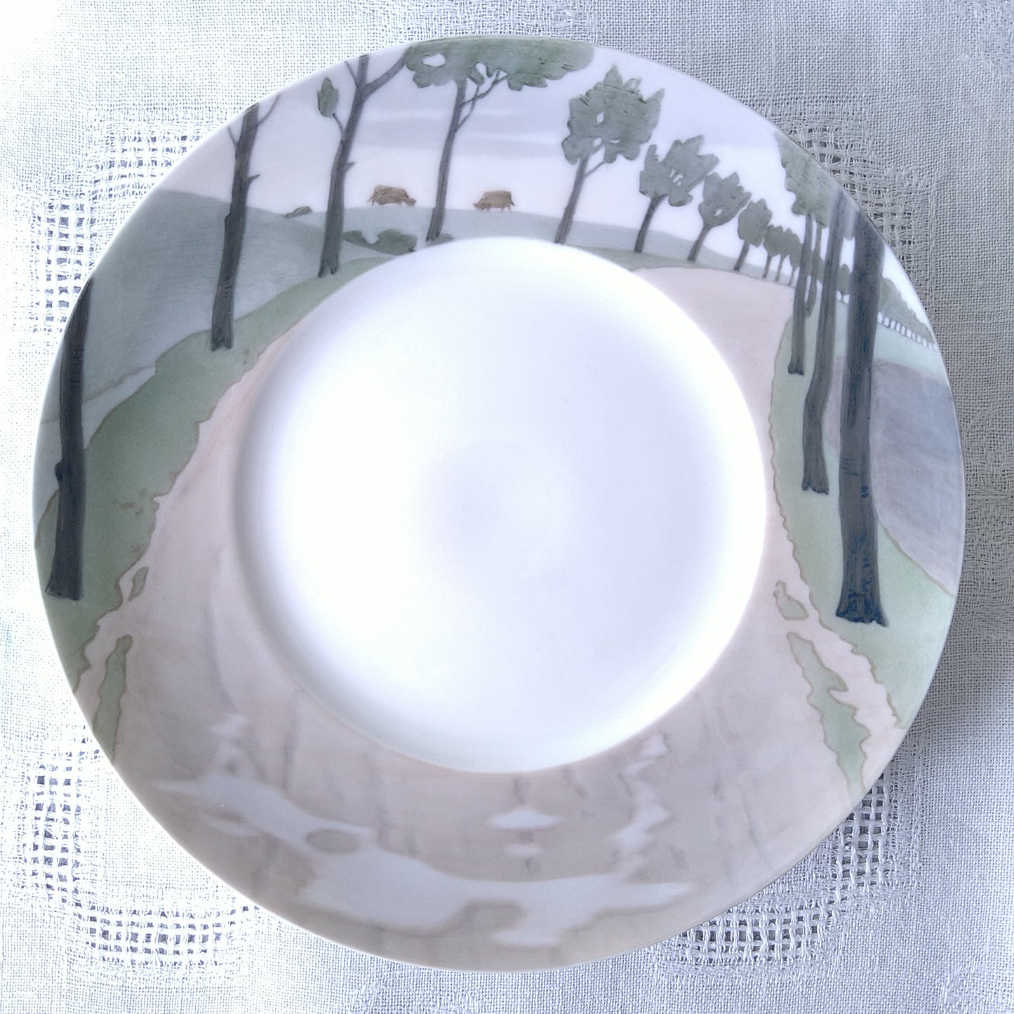 1889～1922年RoyalCopenhagenロイヤルコペンハーゲンアールヌーボーのランチ/デザートプレート直径約22.2㎝D