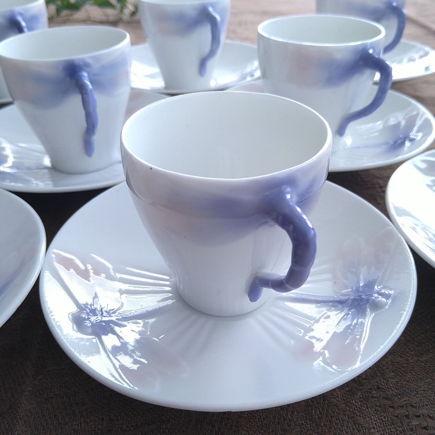 RörstrandロールストランドAlfWallanderデザイン、アールヌーヴォーのトンボのカップソーサー/Art Nouveau,Dragonfly,Cup and Saucer