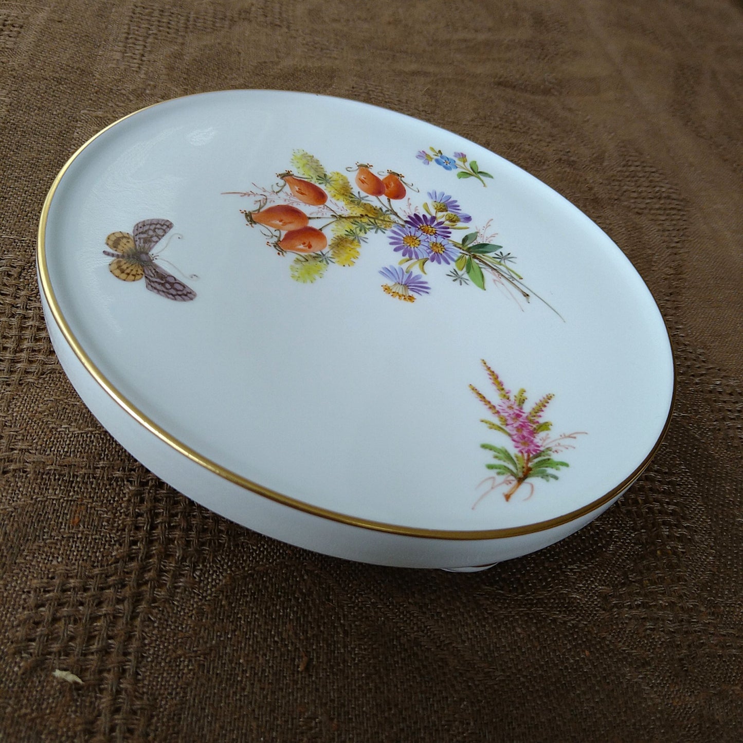 1987年の自然主義絵付けポットスタンド直径㎝約15.3㎝Φ/Potstand ca15.3 cm