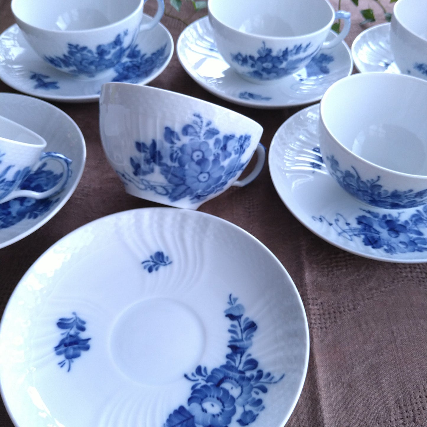 ブルーフラワーカーブ モーニングカップソーサー/BlueFlowerCurveMorningCupSaucer