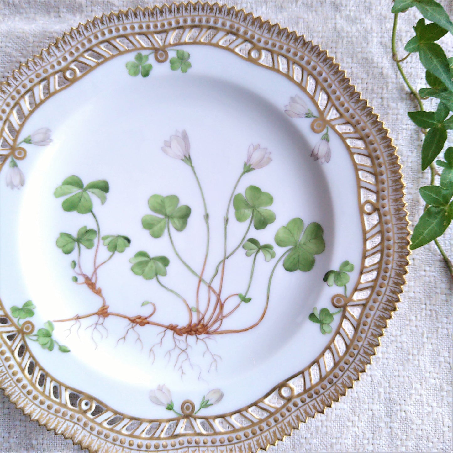 1900年代前半RoyalCopenhagenフローラダニカのレースプレート約22.5㎝/FloraDanicaLacePlate ca22.5cm